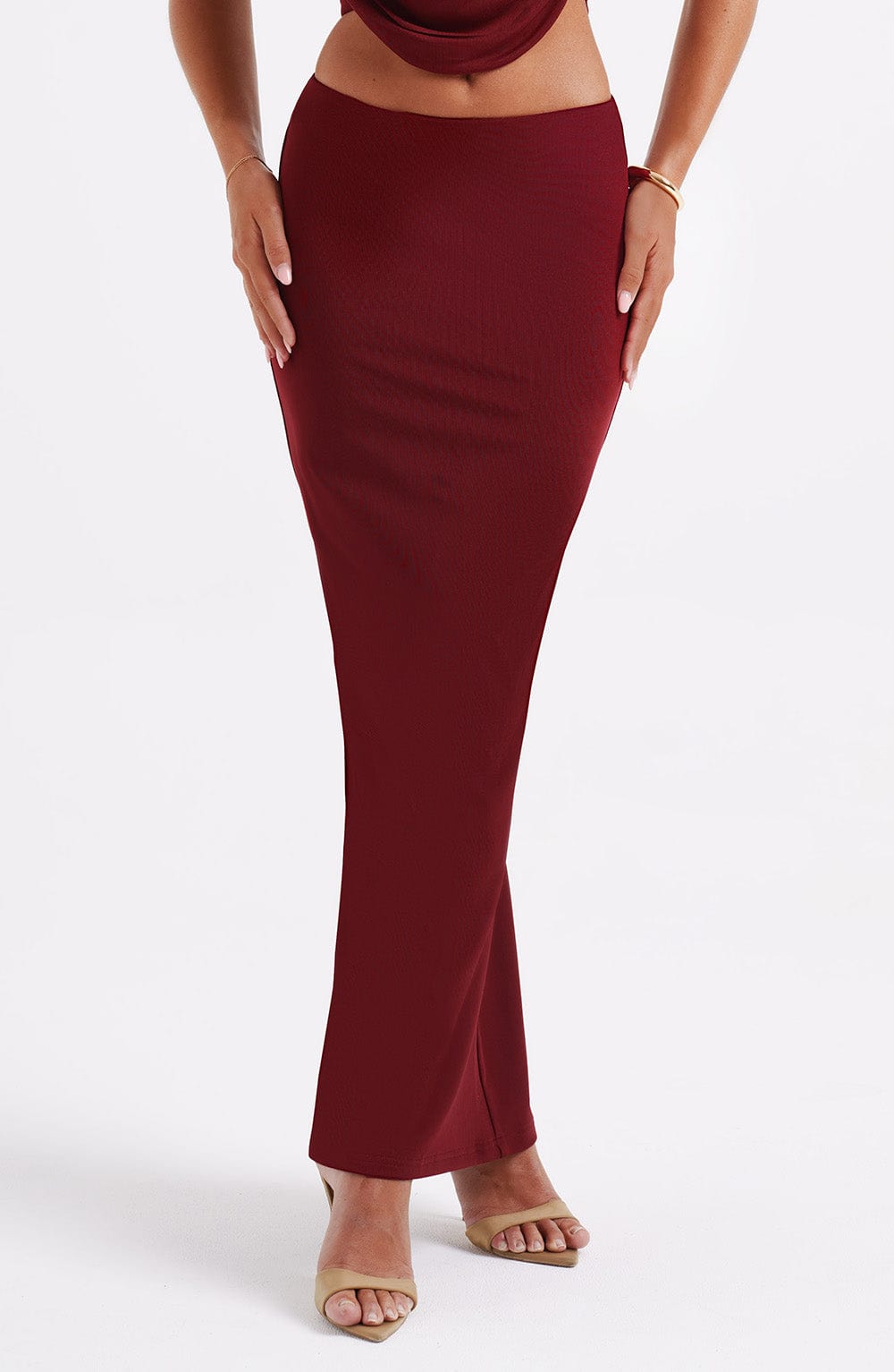 Chrishelle Maxi Skirt - Burgundy - Napalia