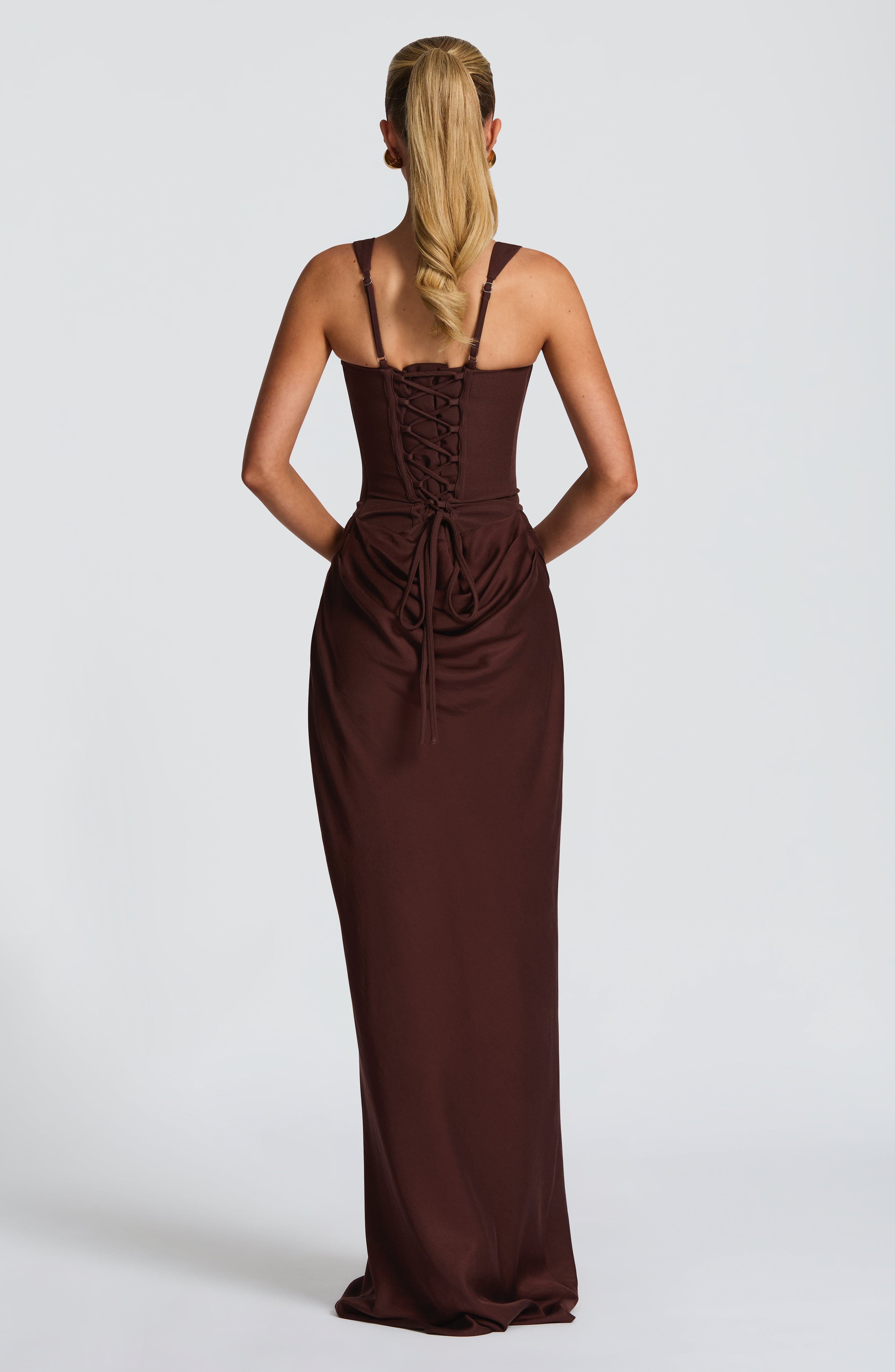 Cornelia Maxi Dress - Plum Brown - Napalia