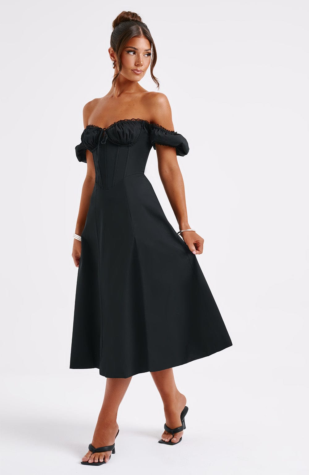 Courtney Midi Dress - Black - Napalia