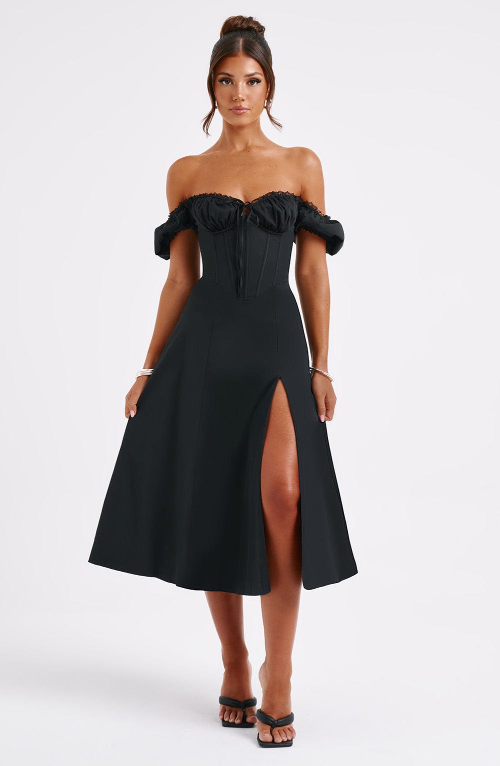 Courtney Midi Dress - Black - Napalia
