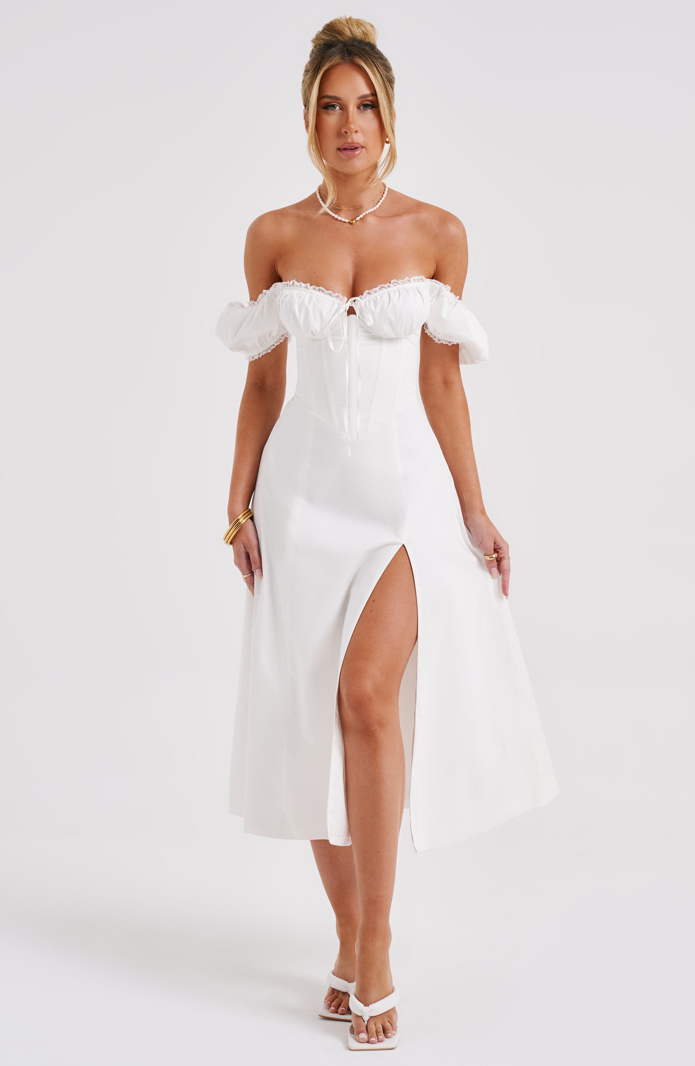 Courtney Midi Dress - Ivory - Napalia