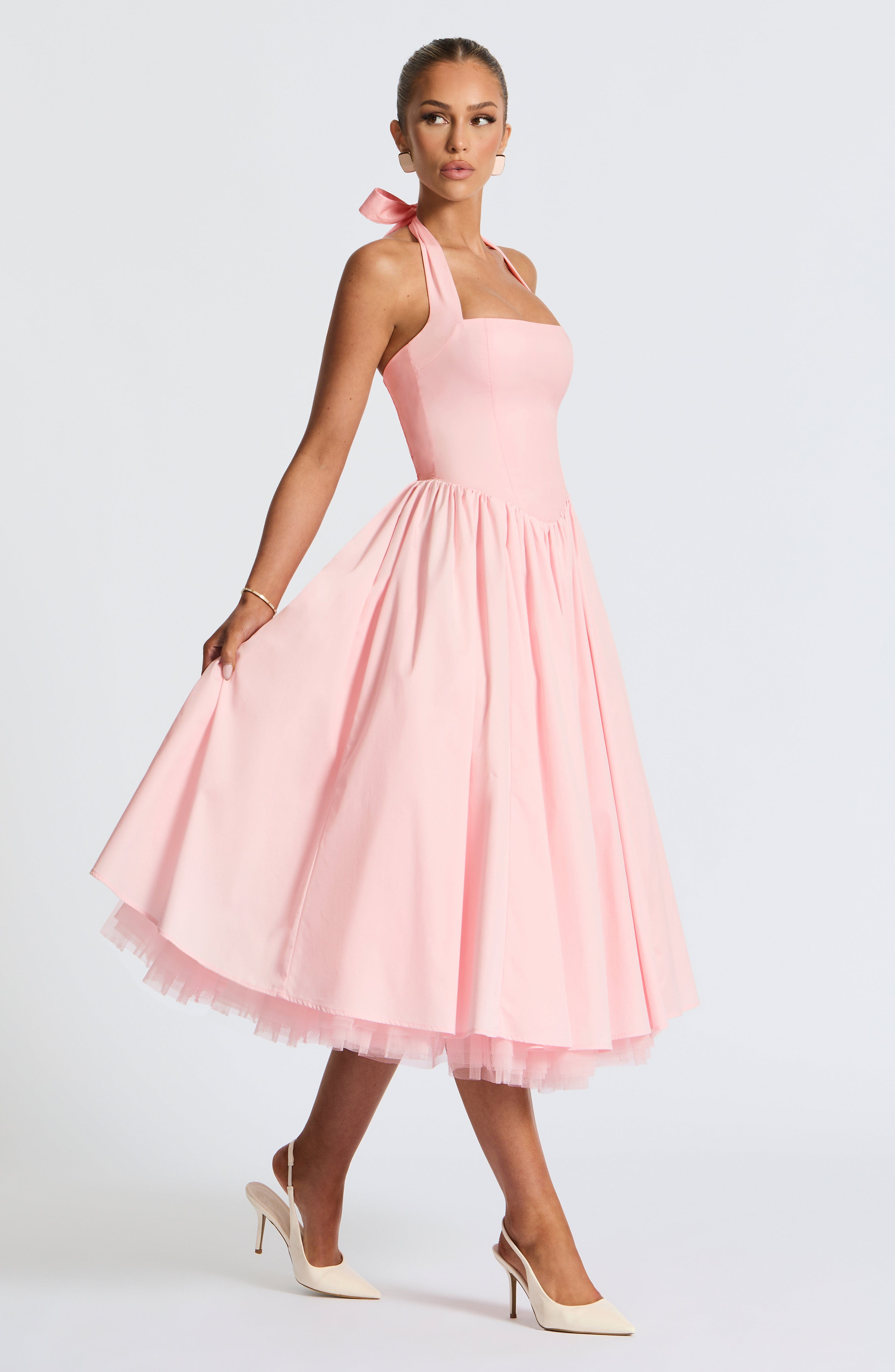 Cressida Midi Dress - Blush - Napalia