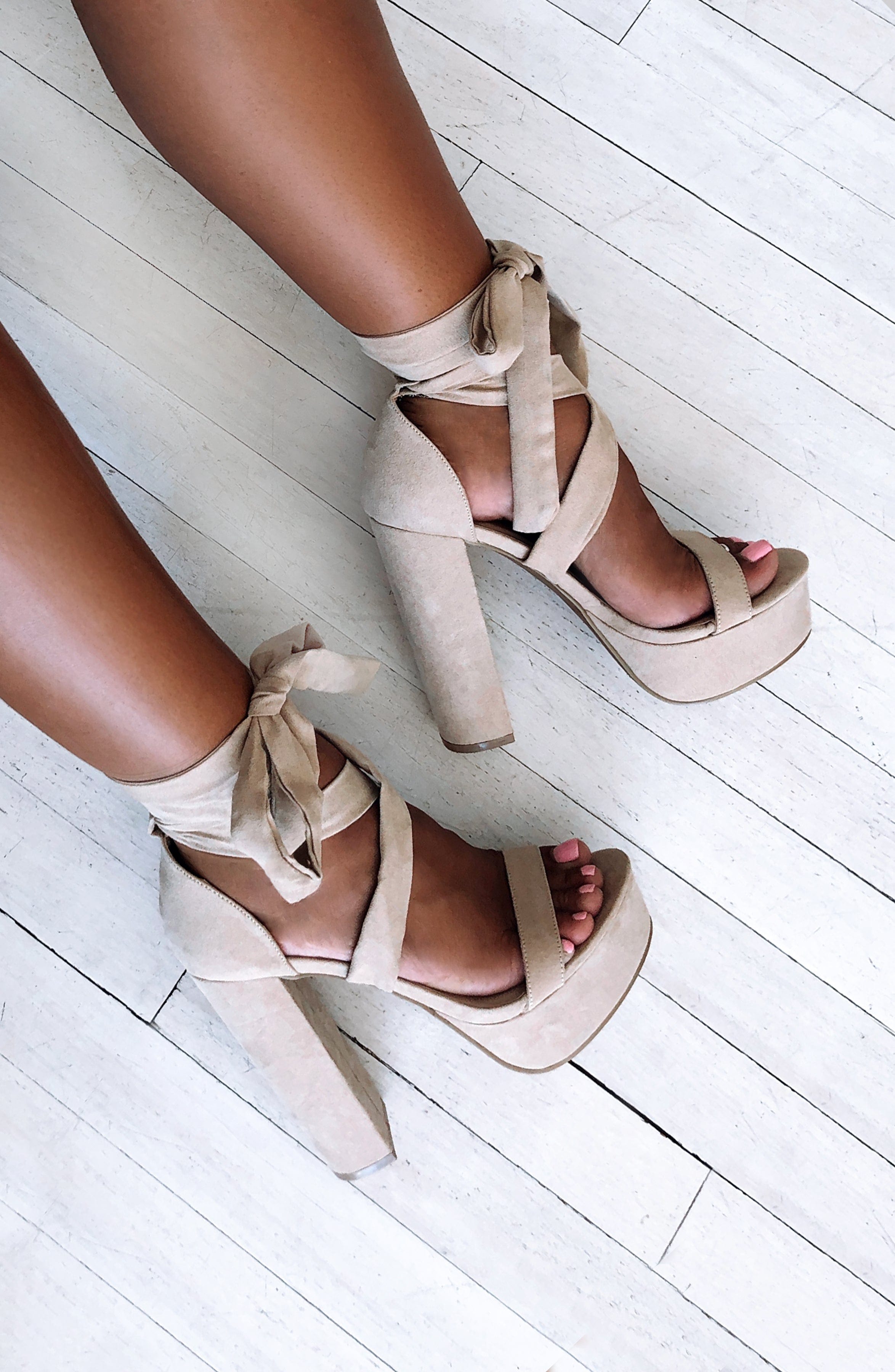 Danica Block Heels - Nude - Napalia