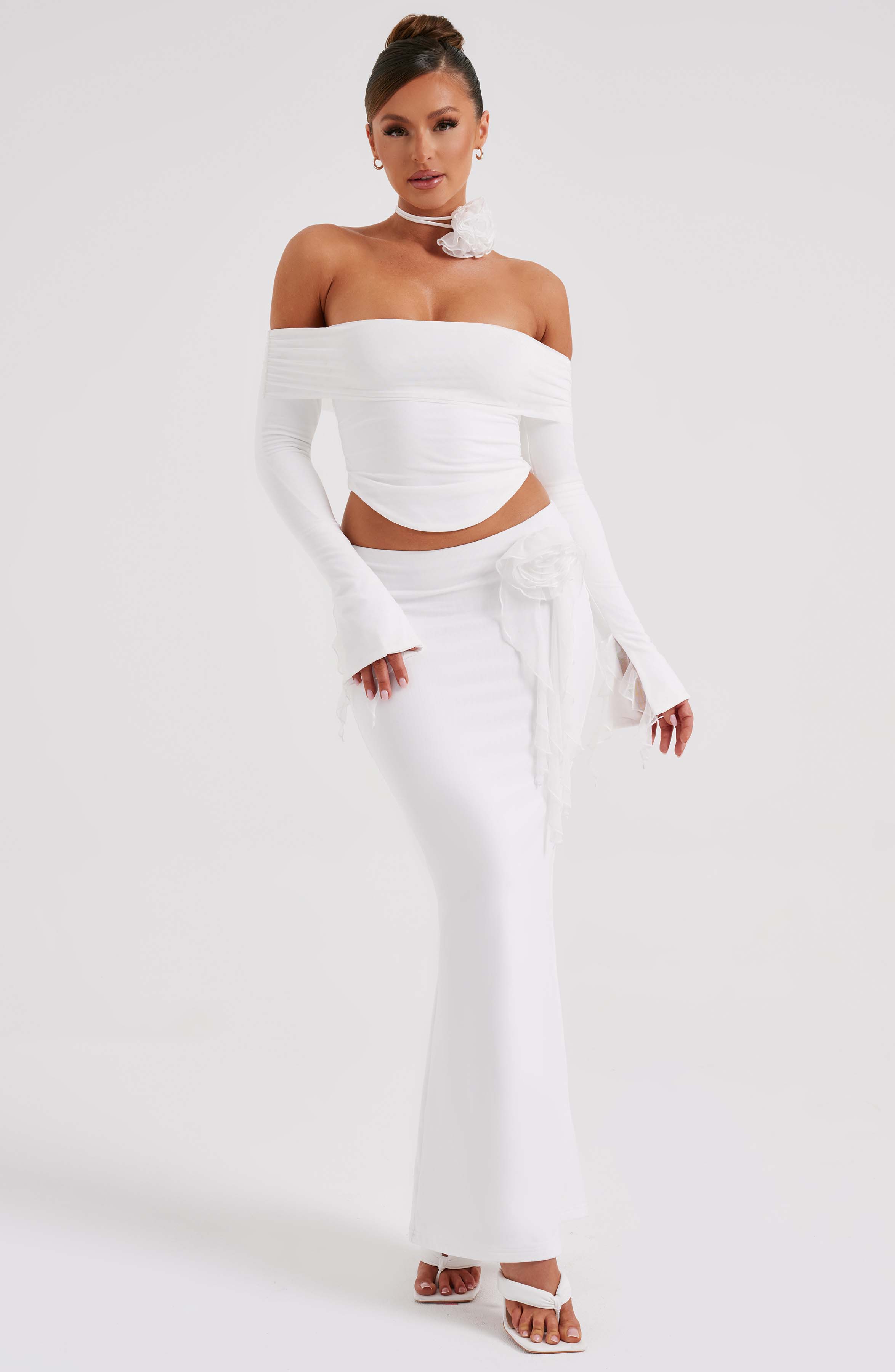 Deema Maxi Skirt - Ivory - Napalia