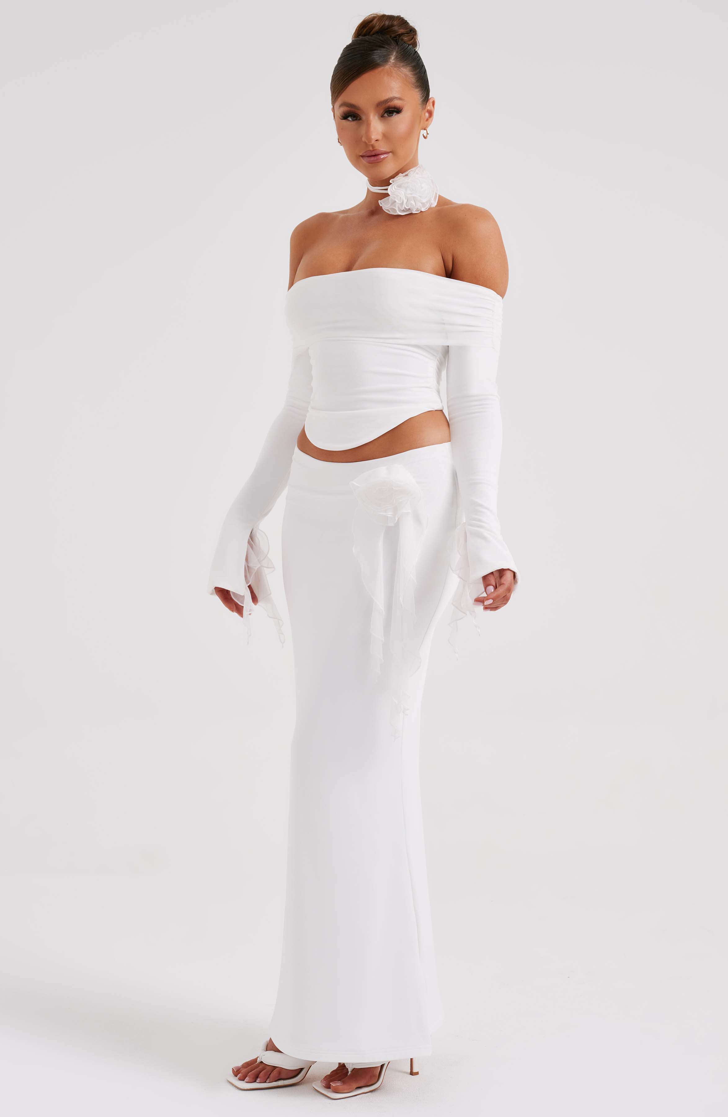 Deema Maxi Skirt - Ivory - Napalia