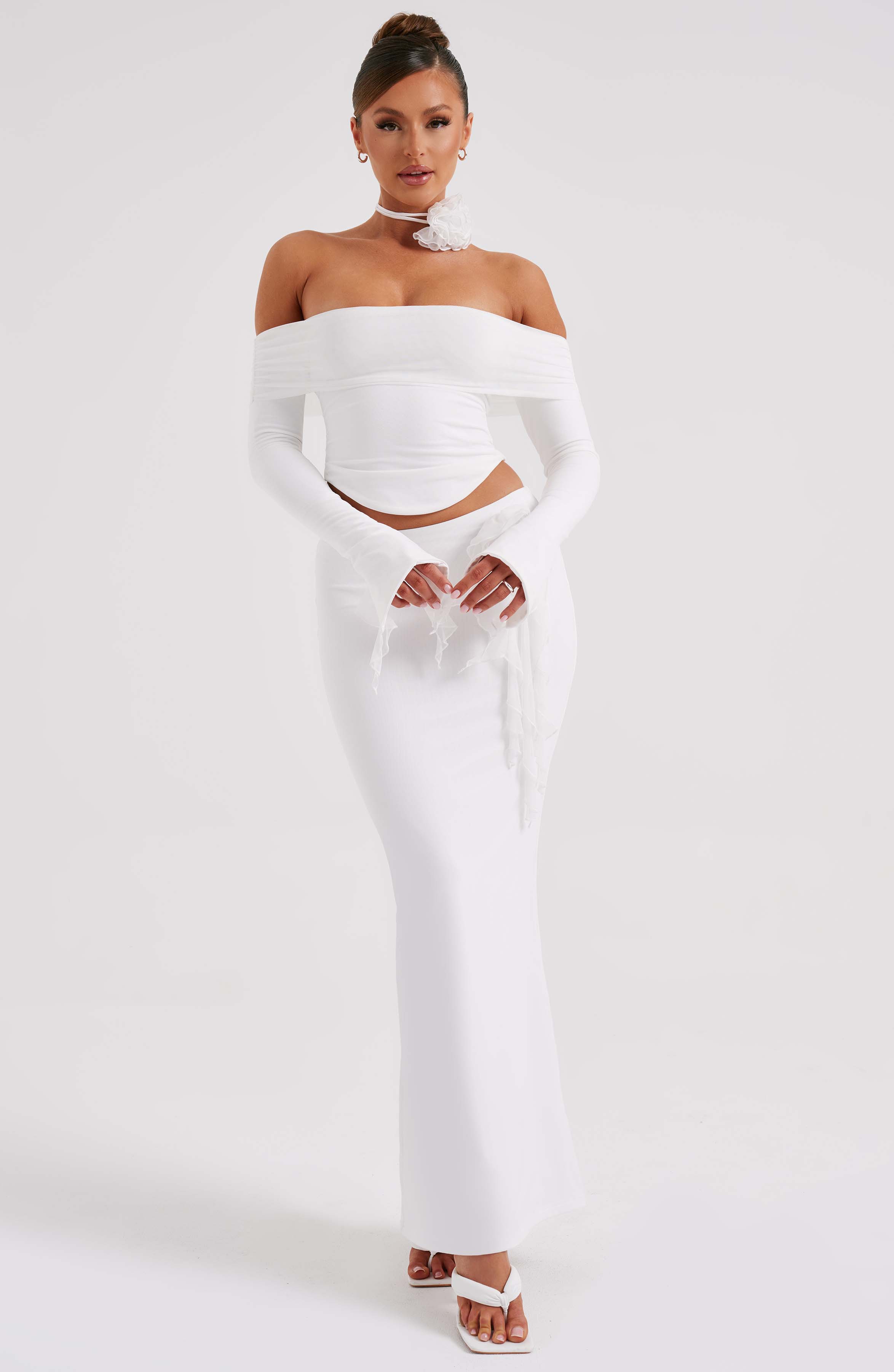 Deema Maxi Skirt - Ivory - Napalia