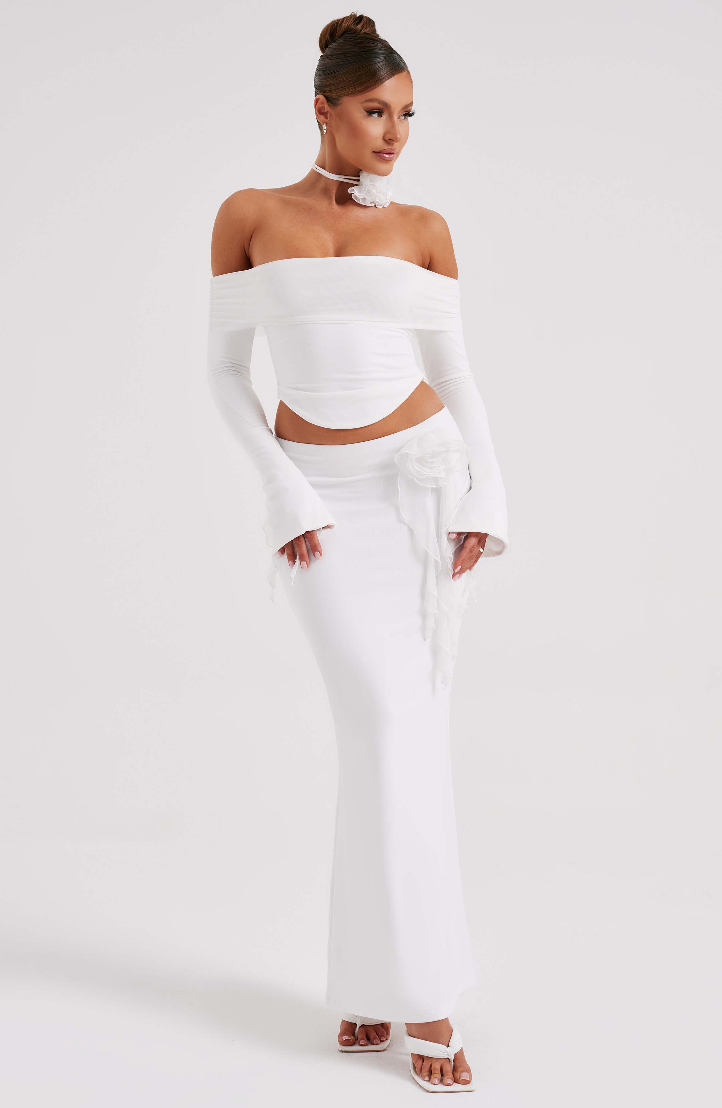 Deema Maxi Skirt - Ivory - Napalia