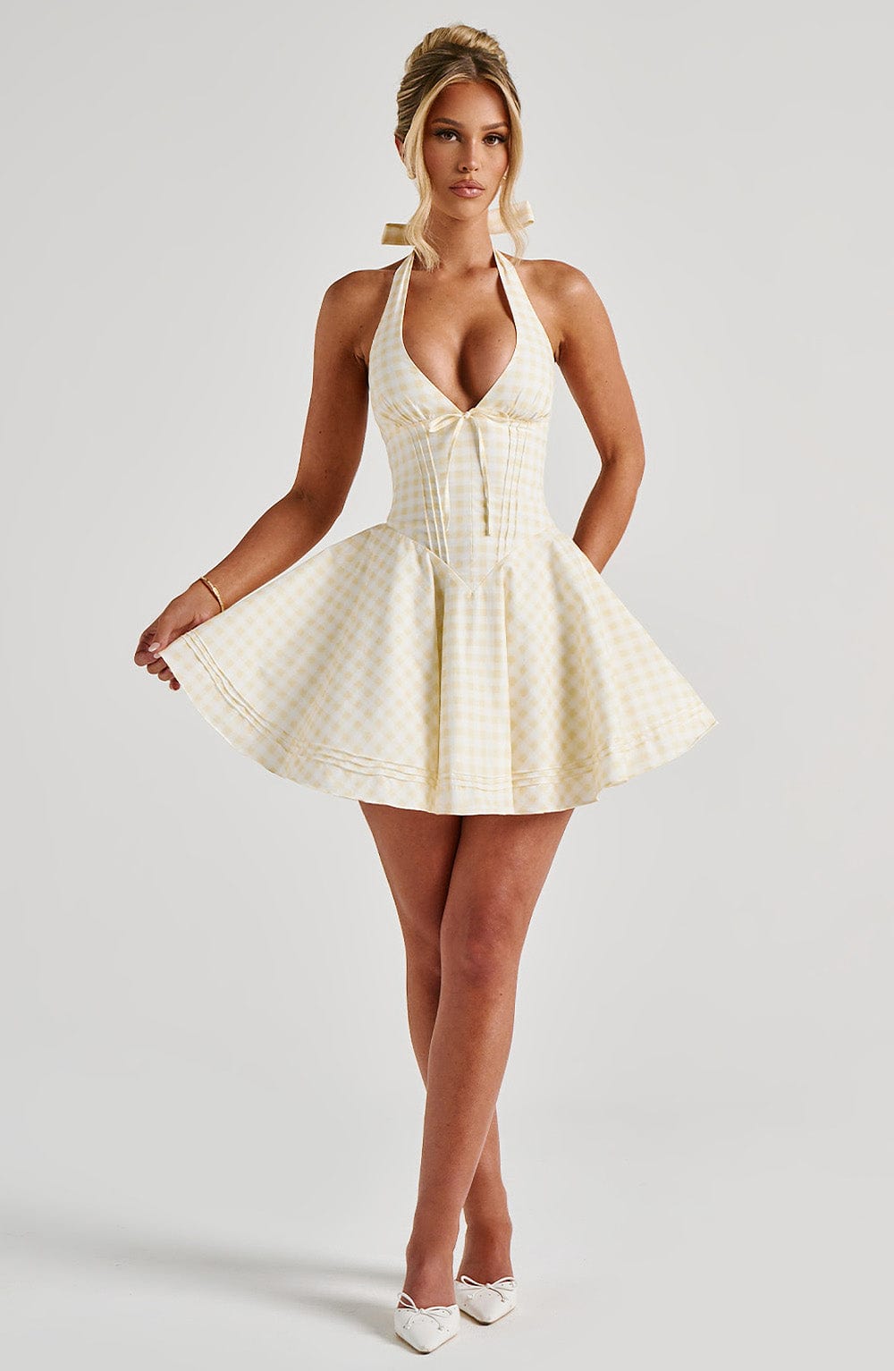 Doris Mini Dress - Lemon Gingham - Napalia