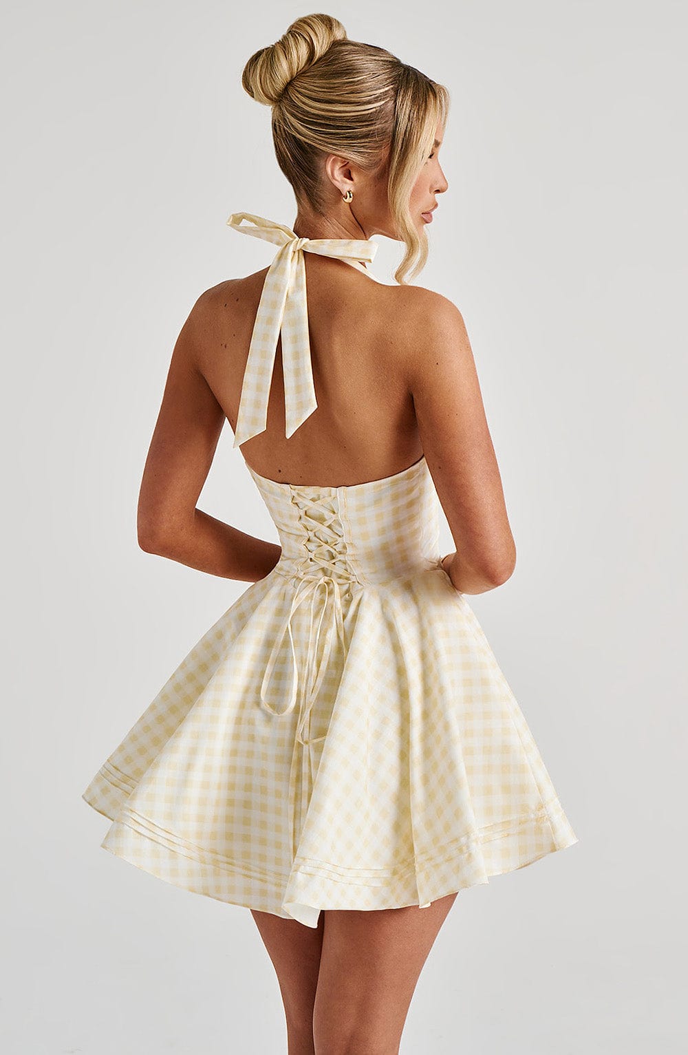 Doris Mini Dress - Lemon Gingham - Napalia