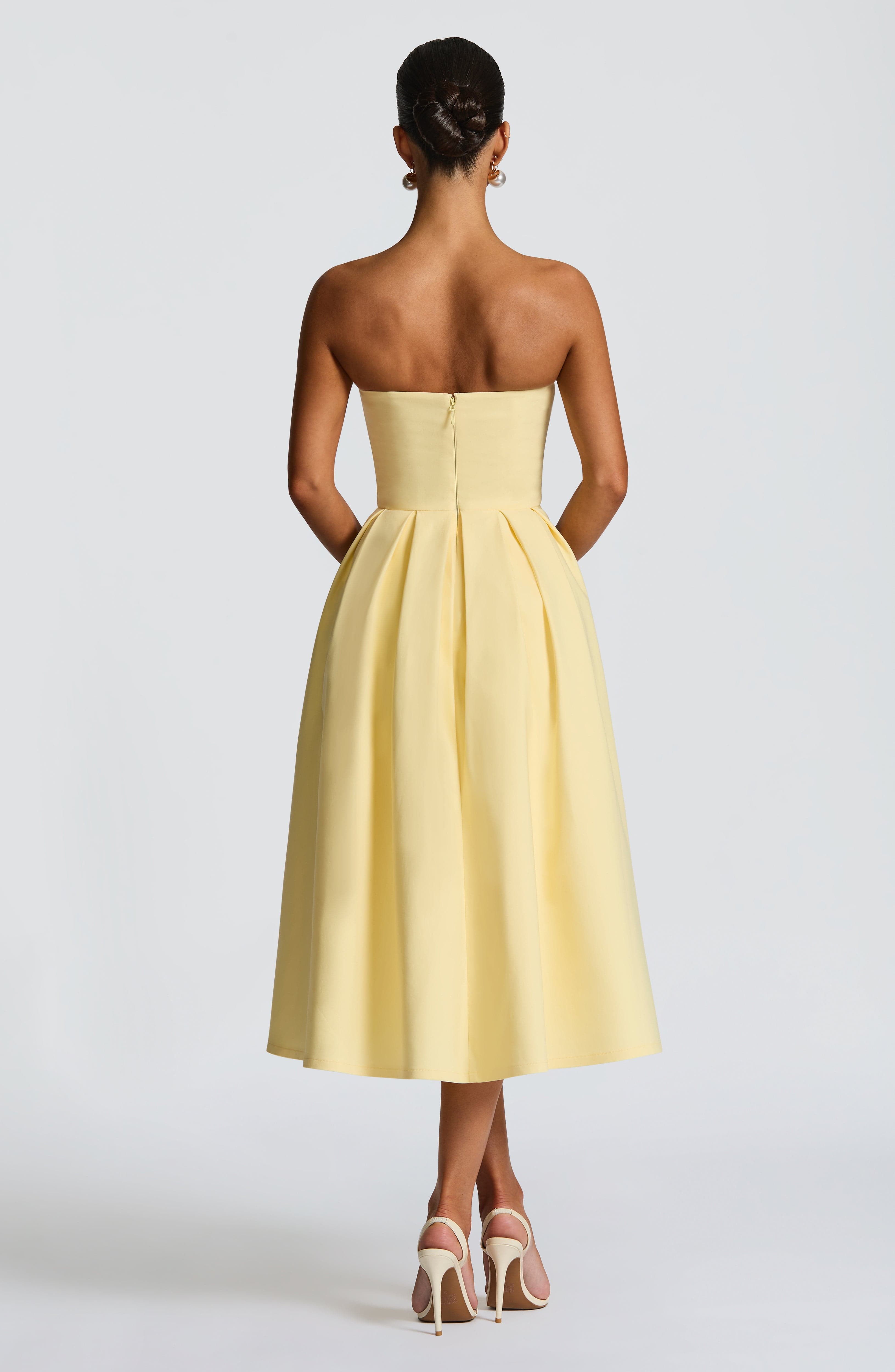 Edith Midi Dress - Lemon - Napalia