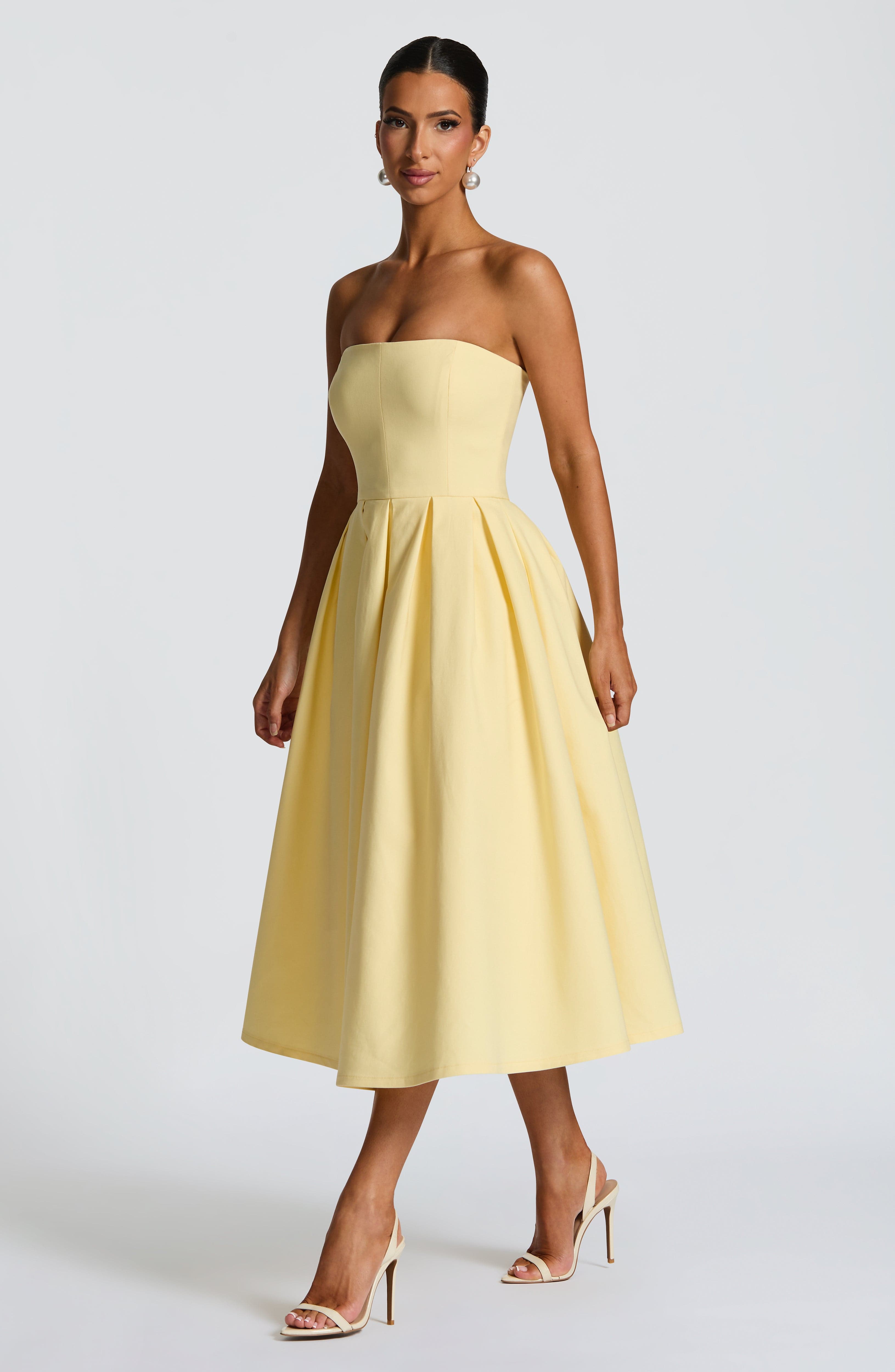 Edith Midi Dress - Lemon - Napalia