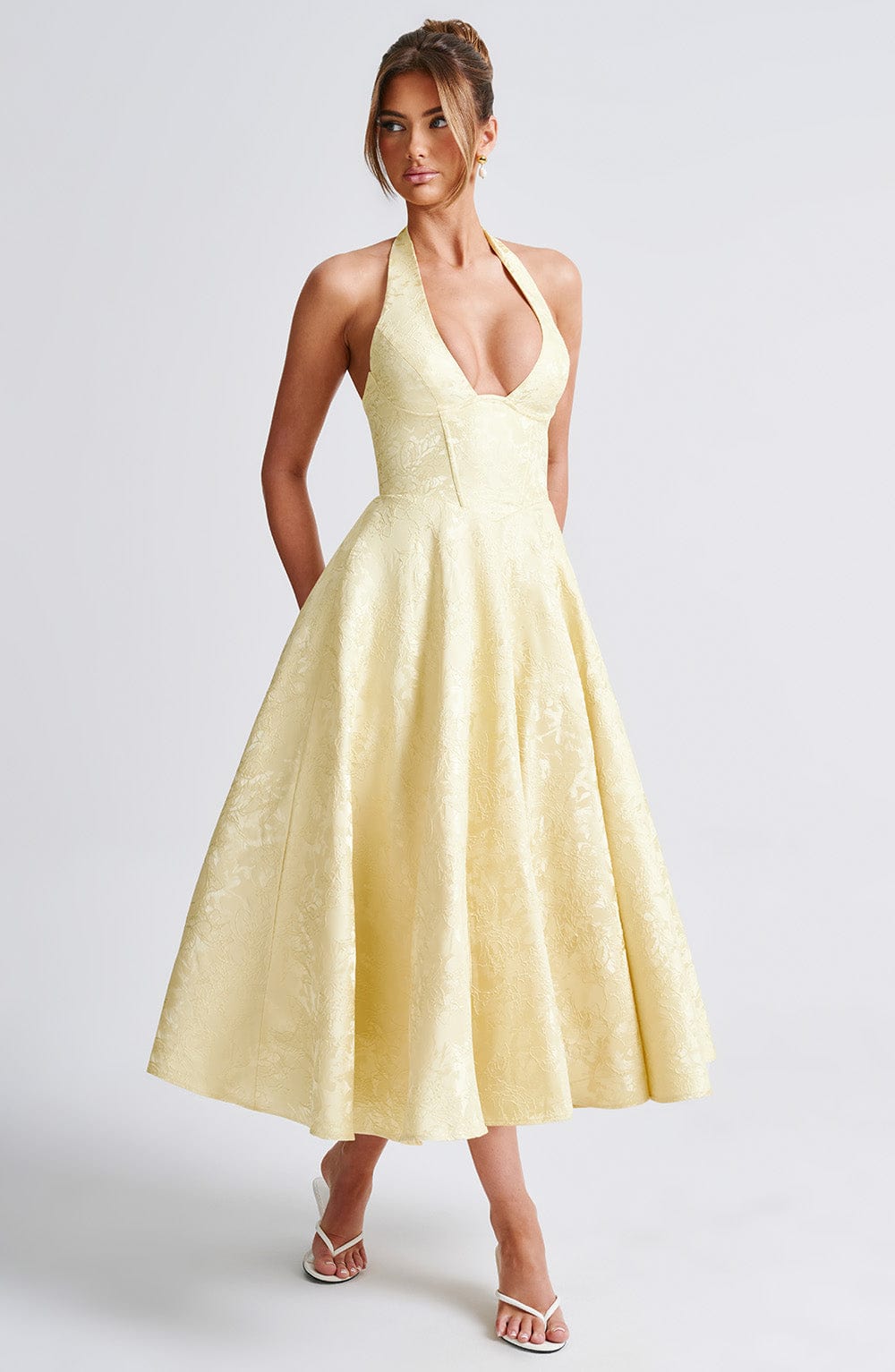 Effie Midi Dress - Lemon - Napalia