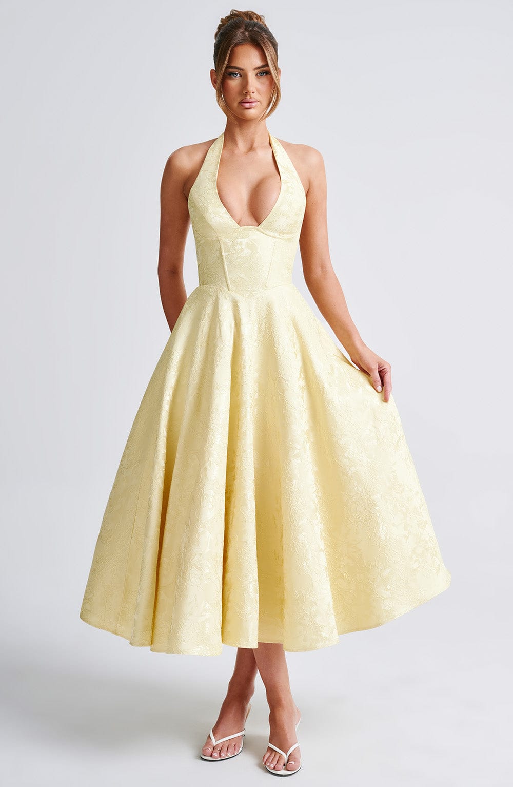 Effie Midi Dress - Lemon - Napalia
