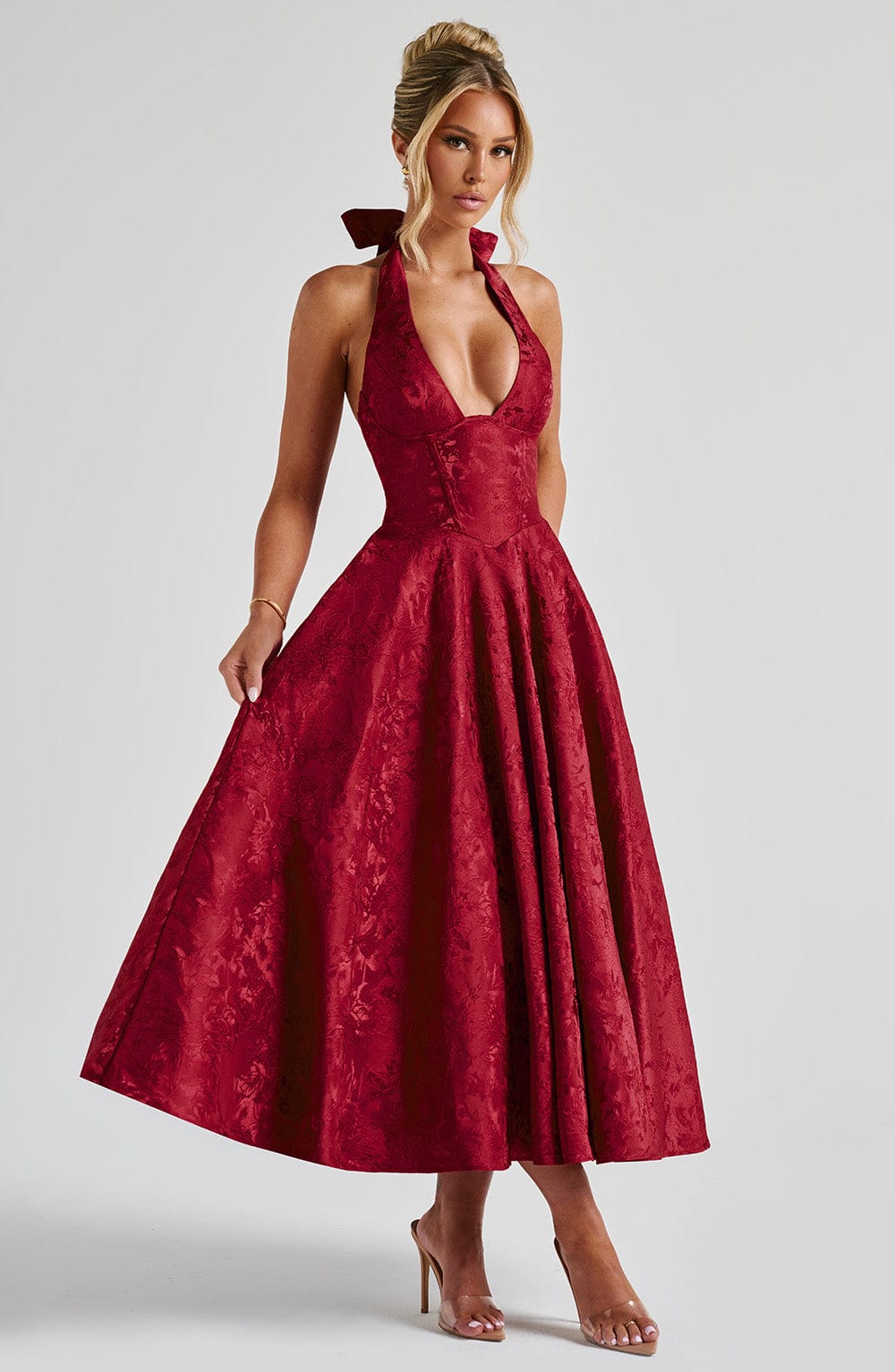 Effie Midi Dress - Red - Napalia