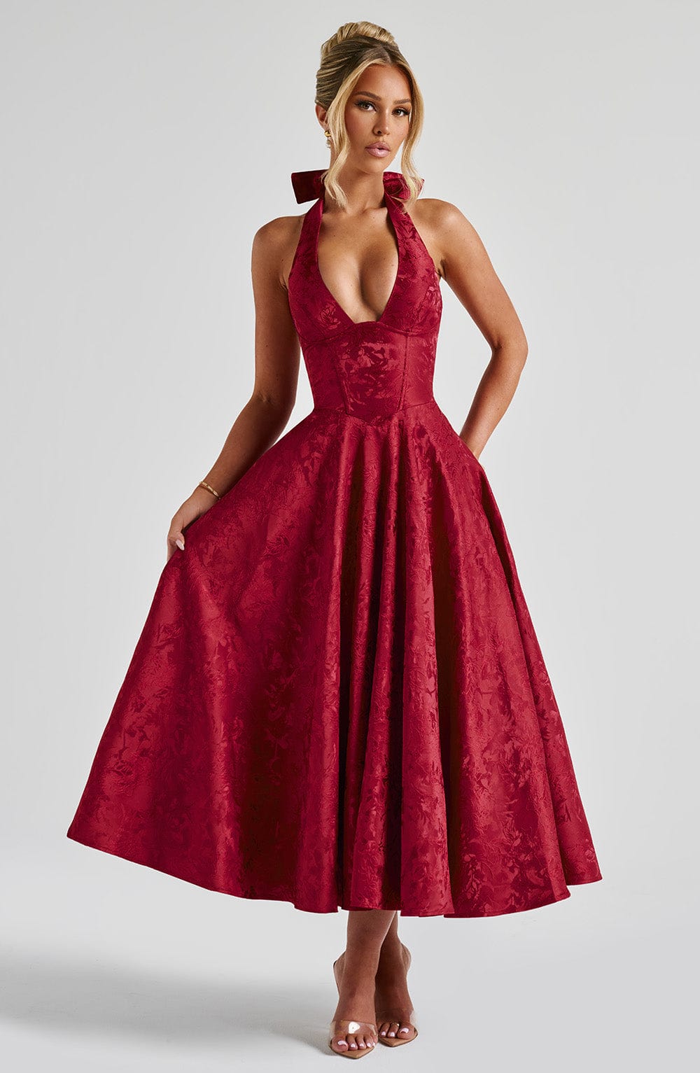 Effie Midi Dress - Red - Napalia