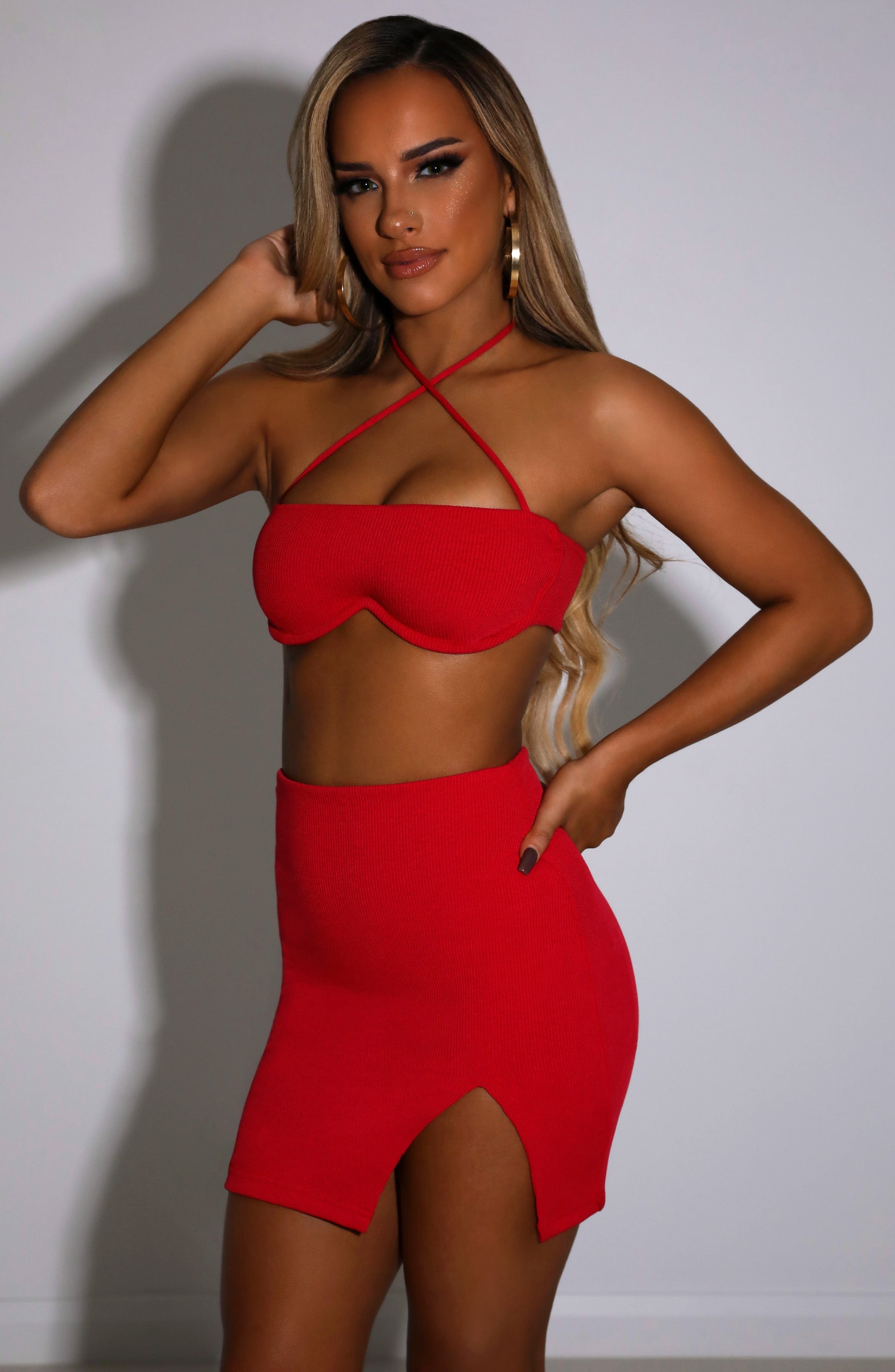 Eliza Mini Skirt - Red - Napalia