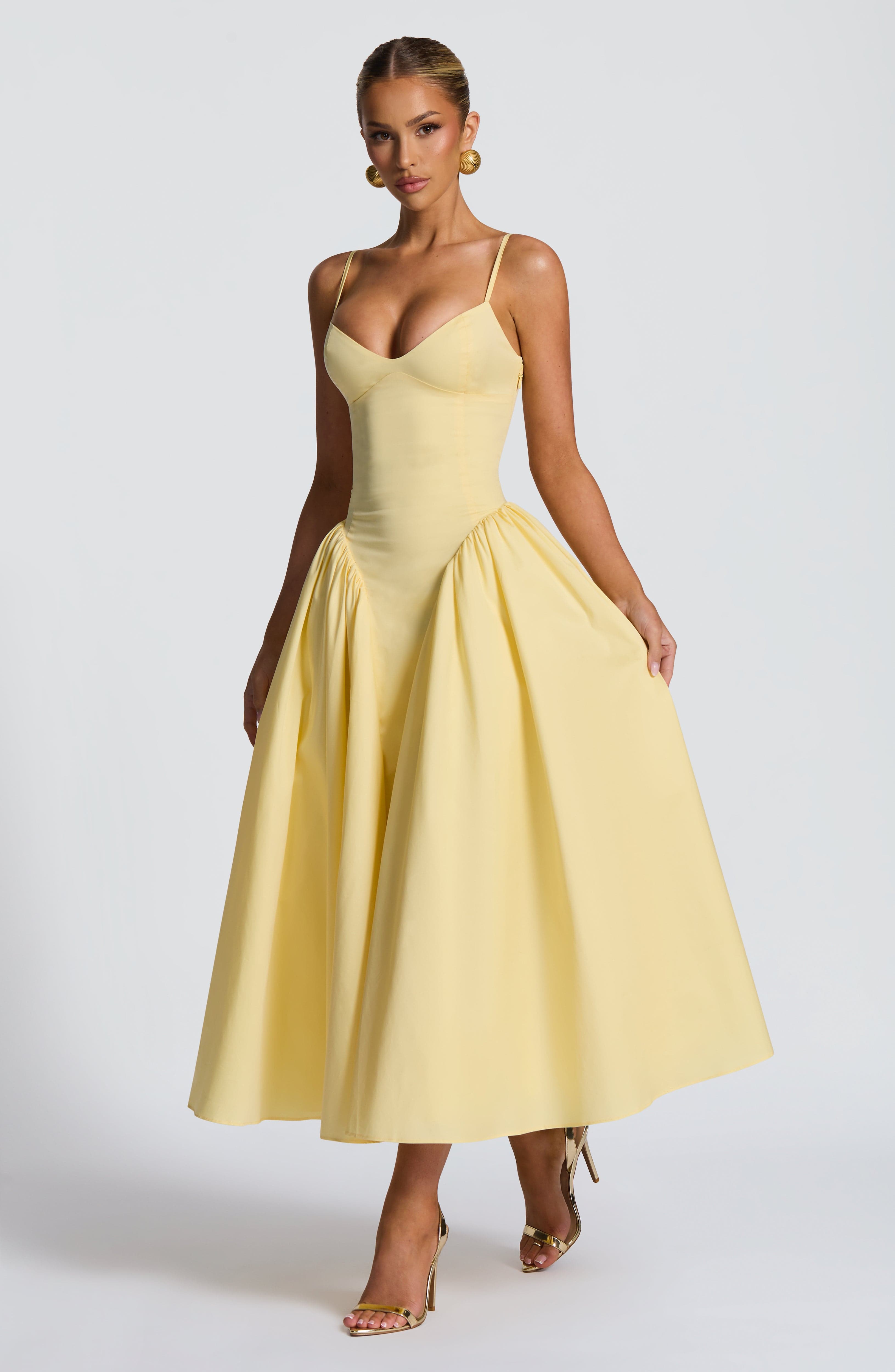Emerson Midi Dress - Lemon - Napalia