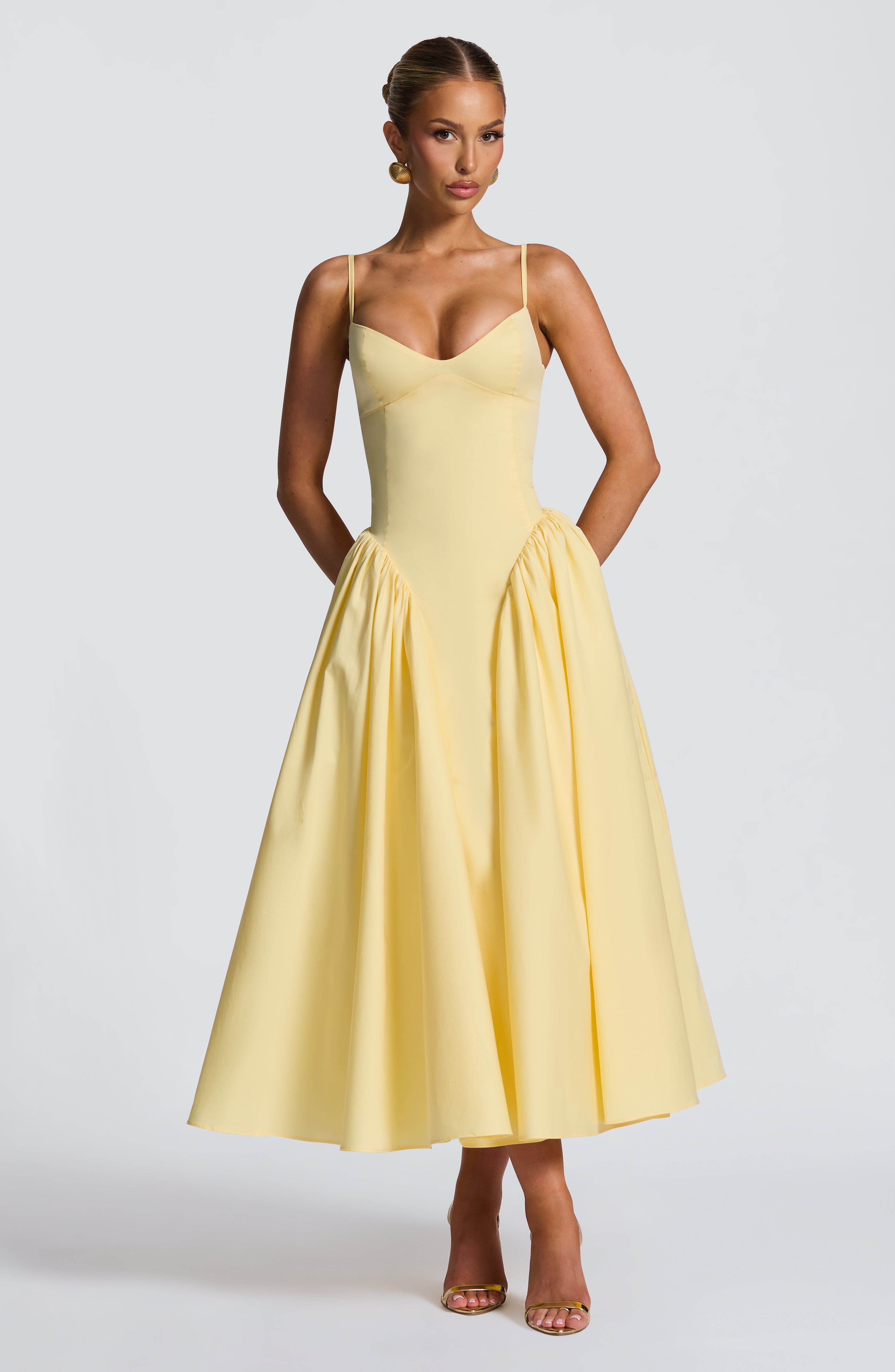 Emerson Midi Dress - Lemon - Napalia