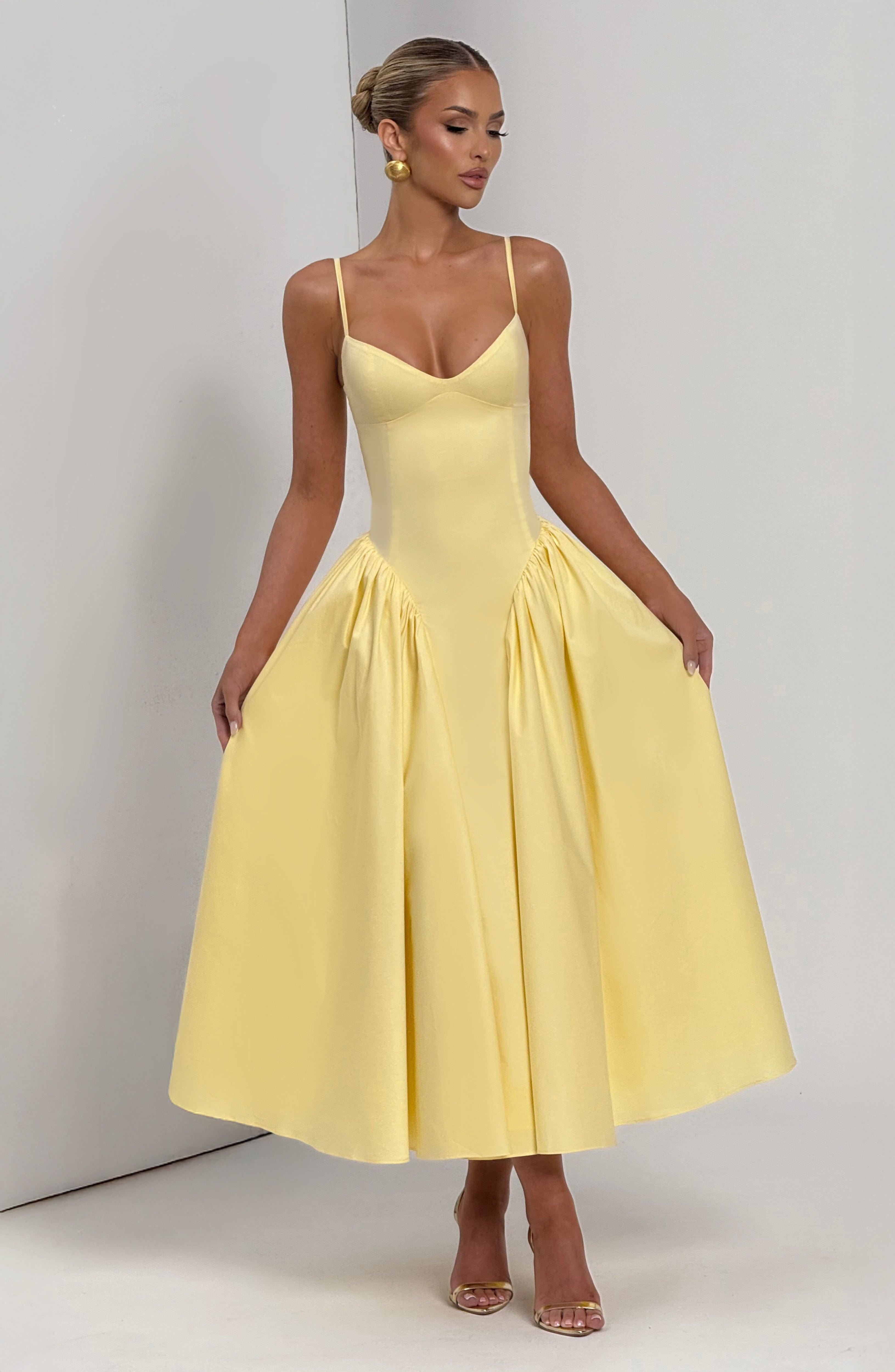 Emerson Midi Dress - Lemon - Napalia