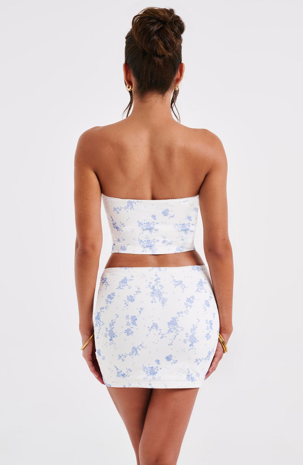 Esmeralda Mini Skirt - Blue Ditsy Print - Napalia