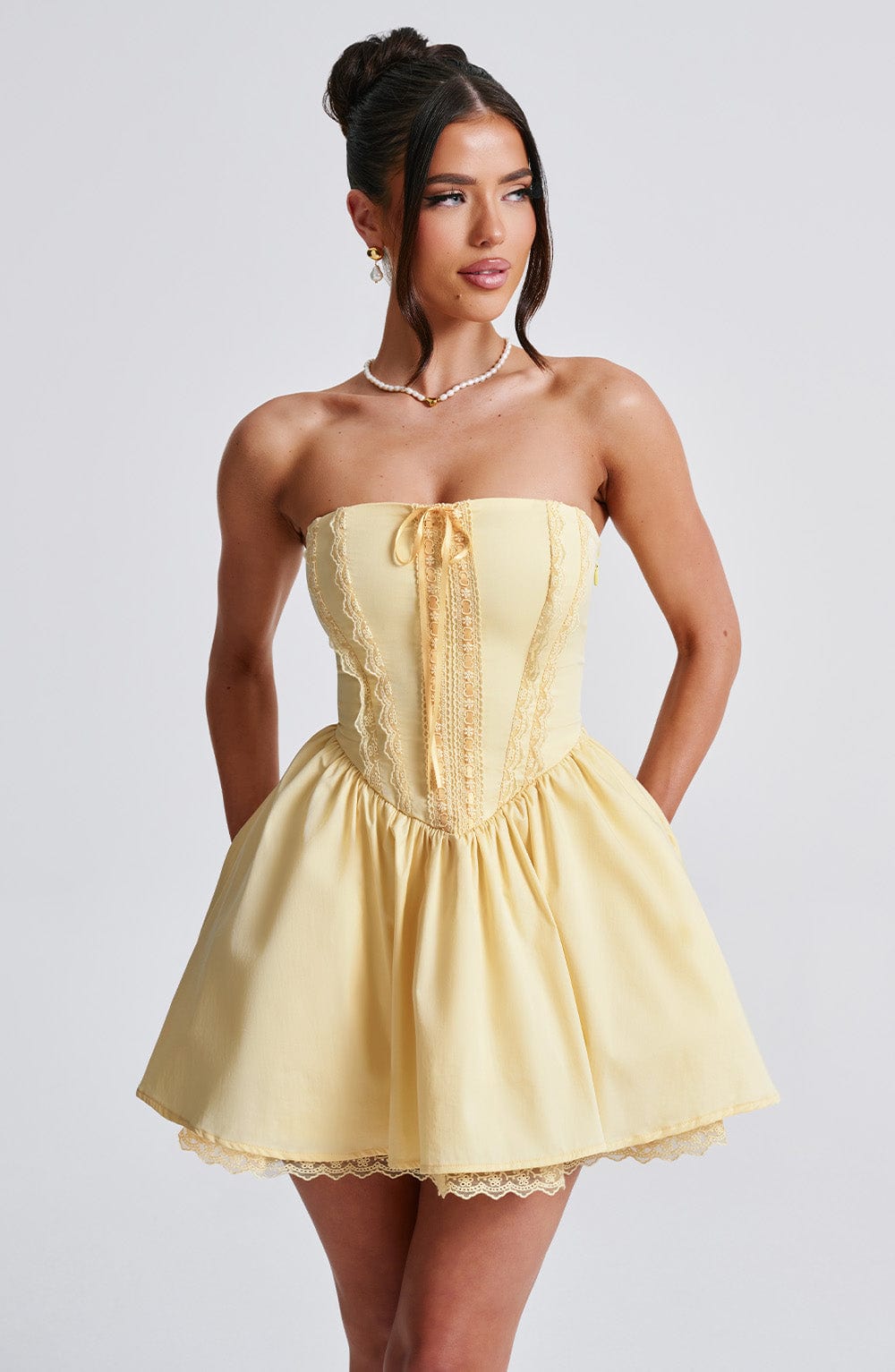 Evie Mini Dress - Lemon - Napalia