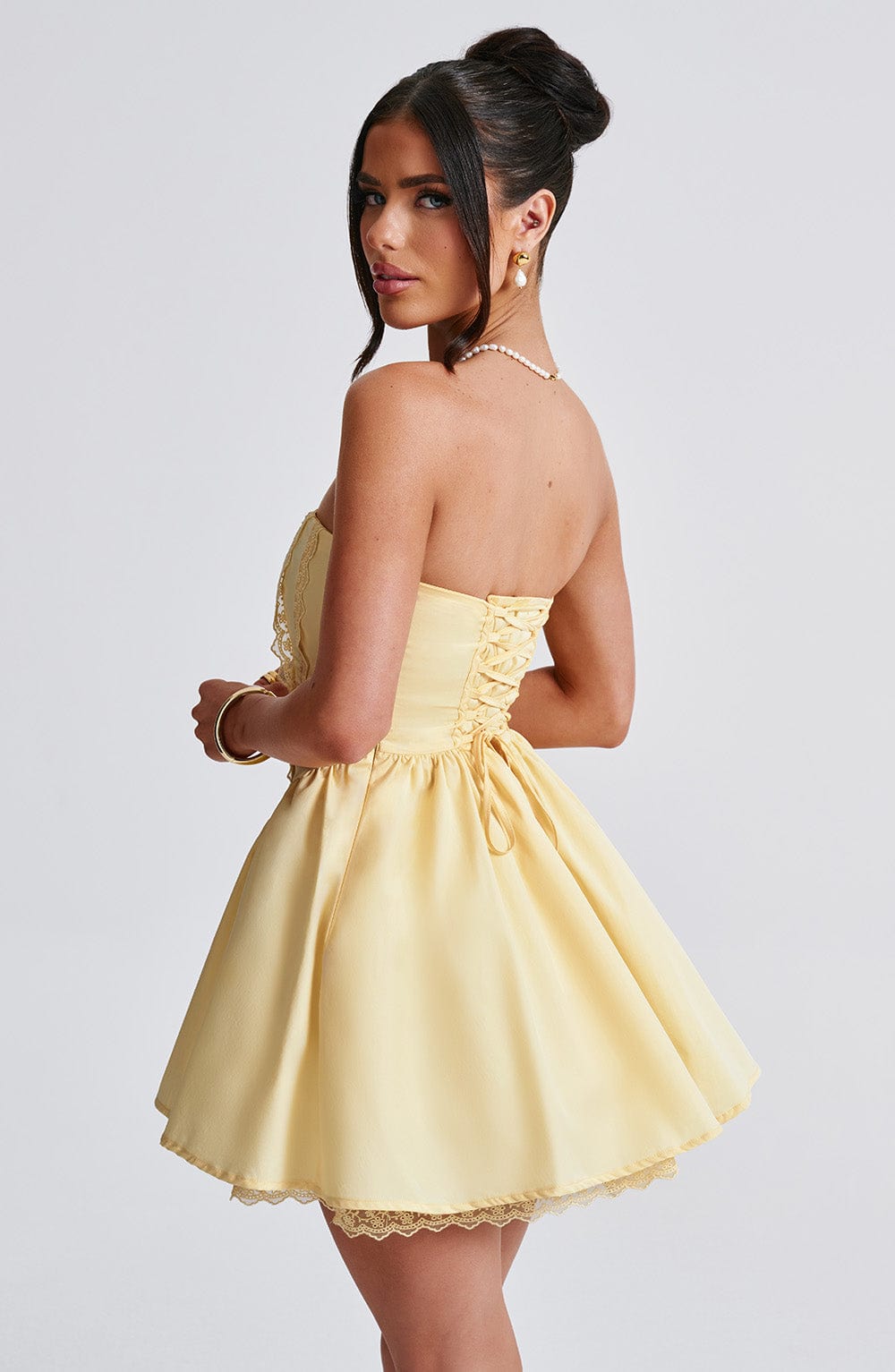Evie Mini Dress - Lemon - Napalia