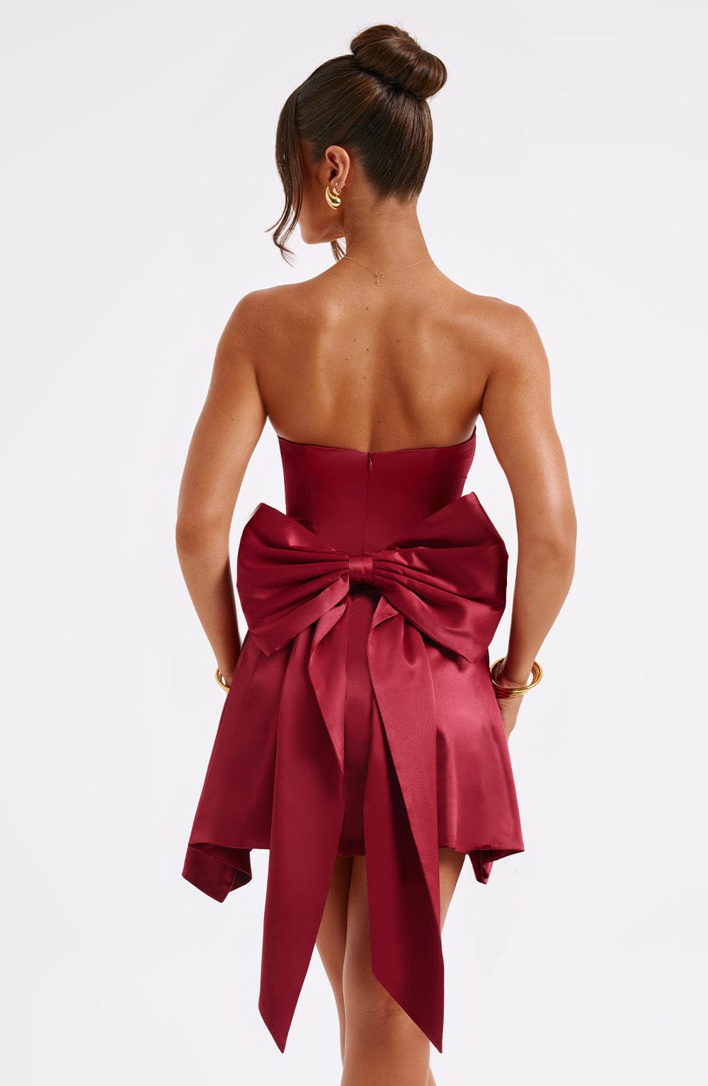 Freja Mini Dress - Burgundy - Napalia
