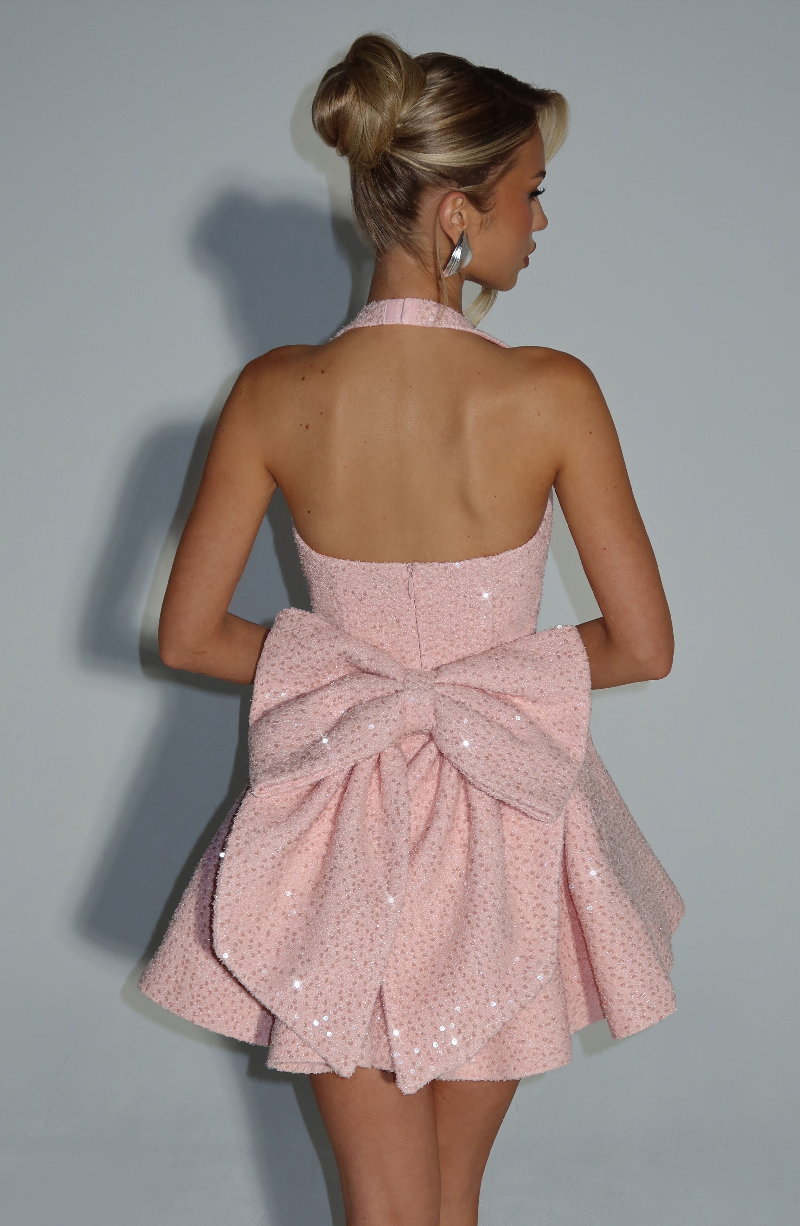 Georgette Mini Dress - Blush - Napalia