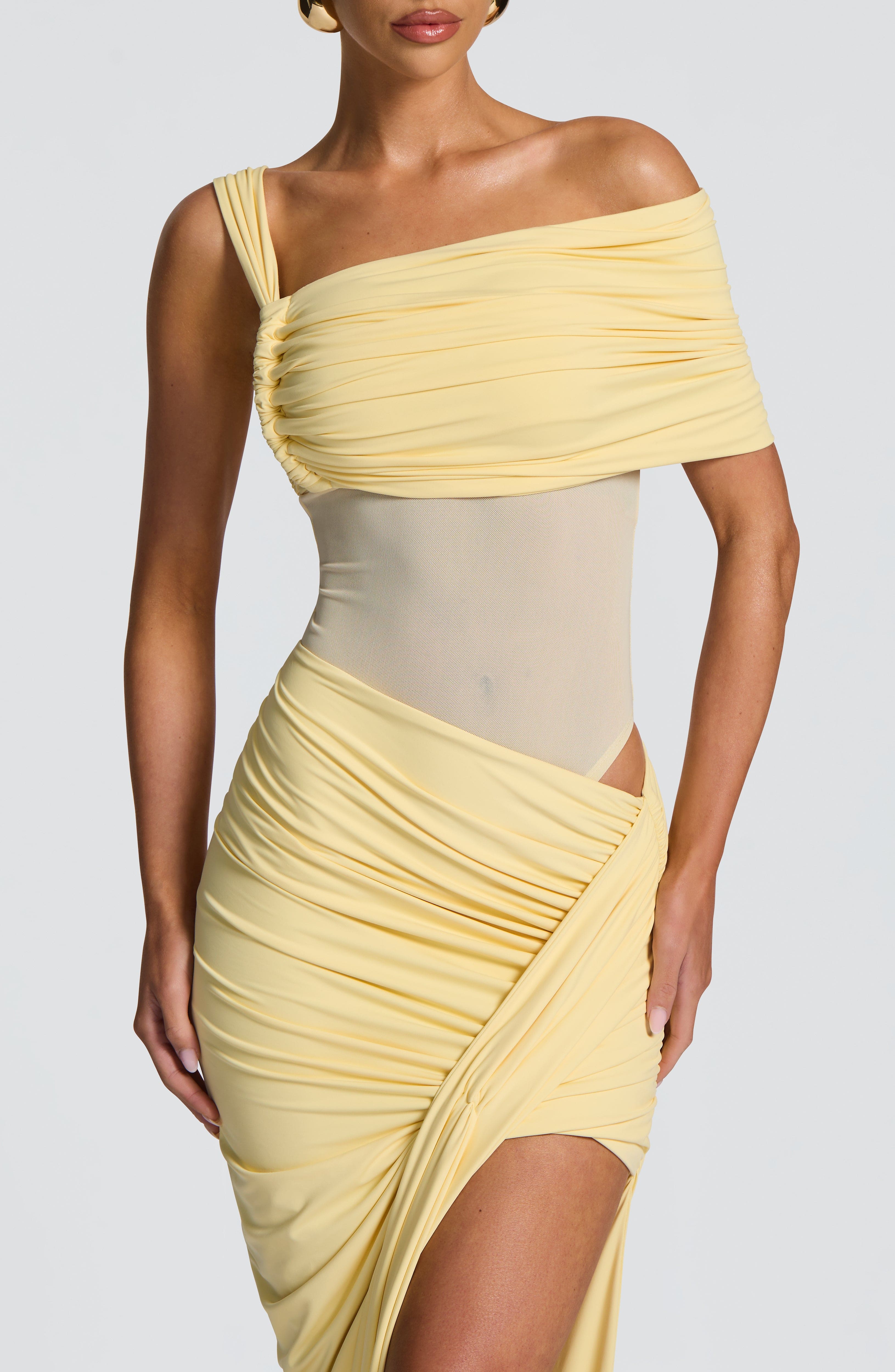 Henrietta Maxi Skirt - Lemon - Napalia