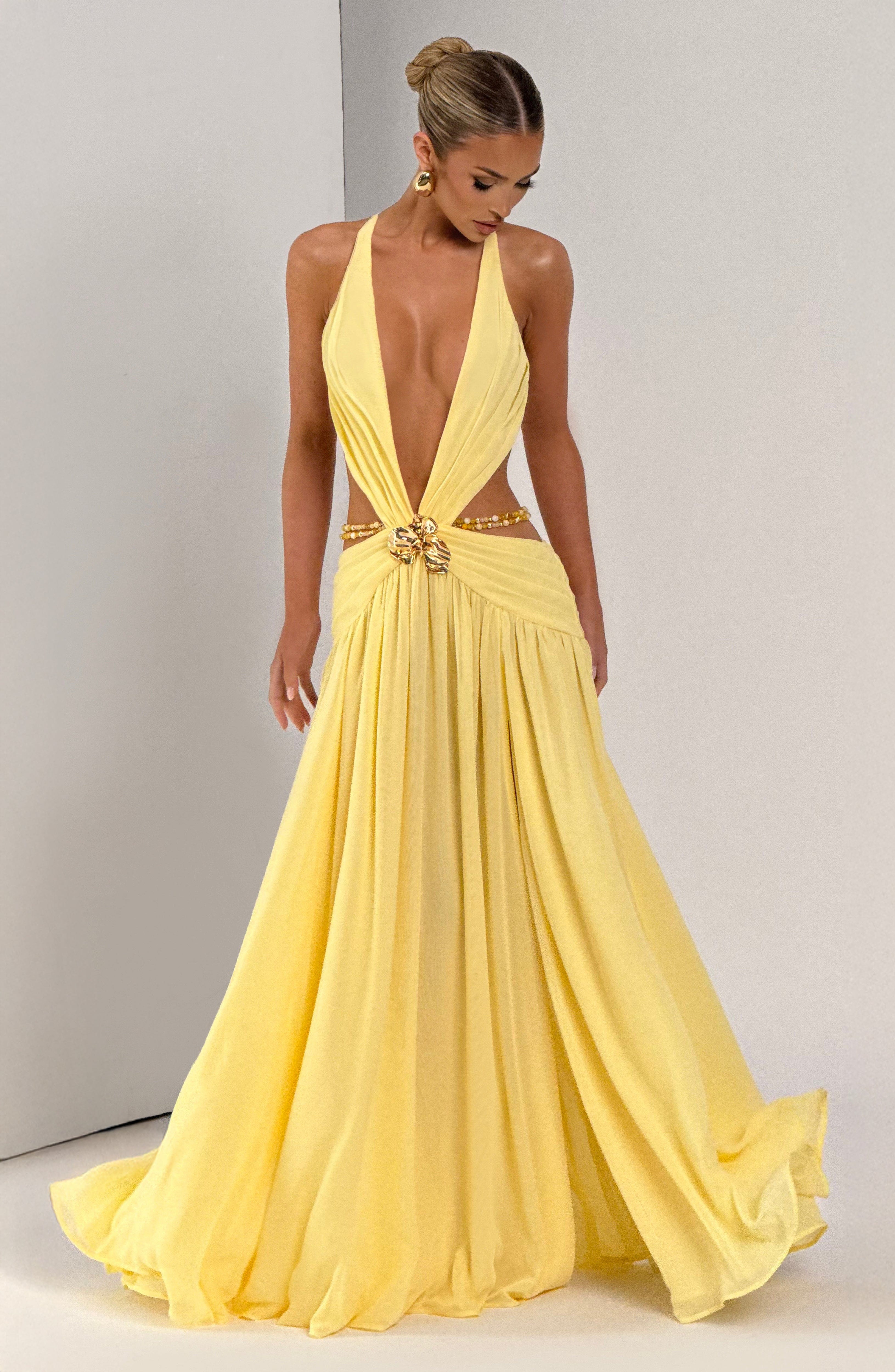 Indianna Maxi Dress - Lemon - Napalia