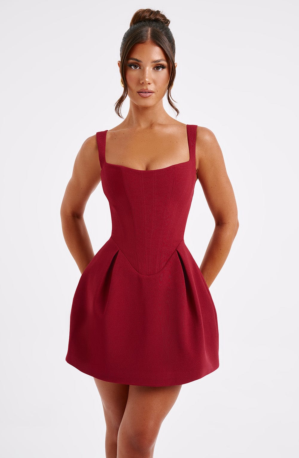 Janiyah Mini Dress - Wine - Napalia