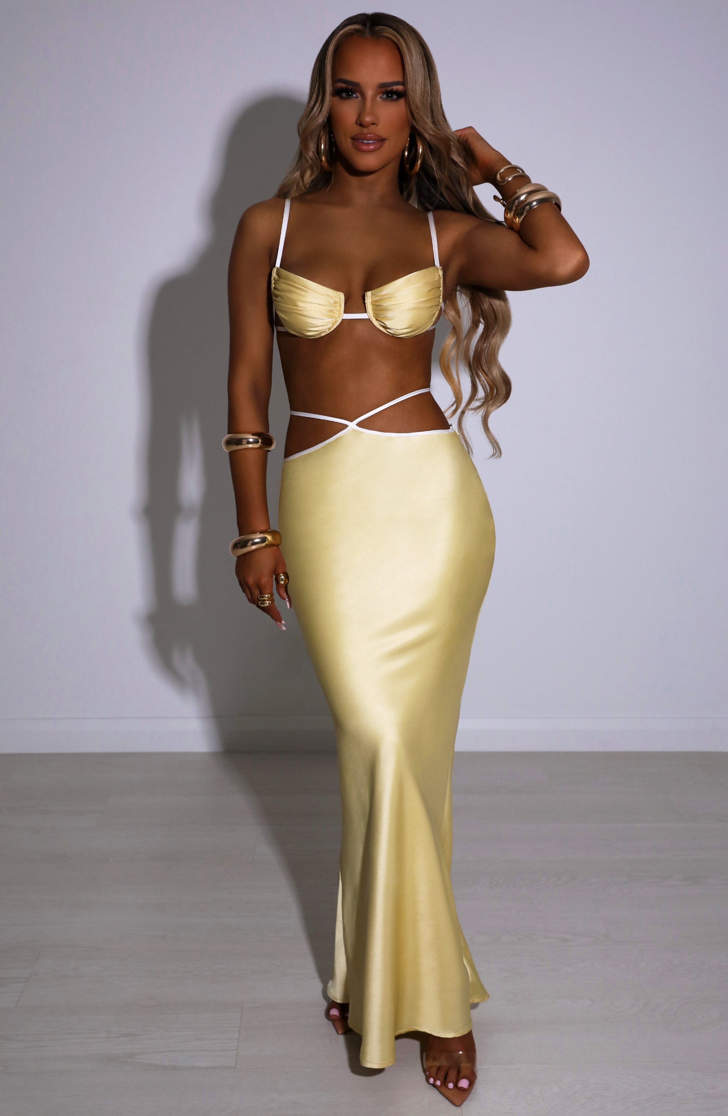 Jasmyn Maxi Skirt - Lemon - Napalia