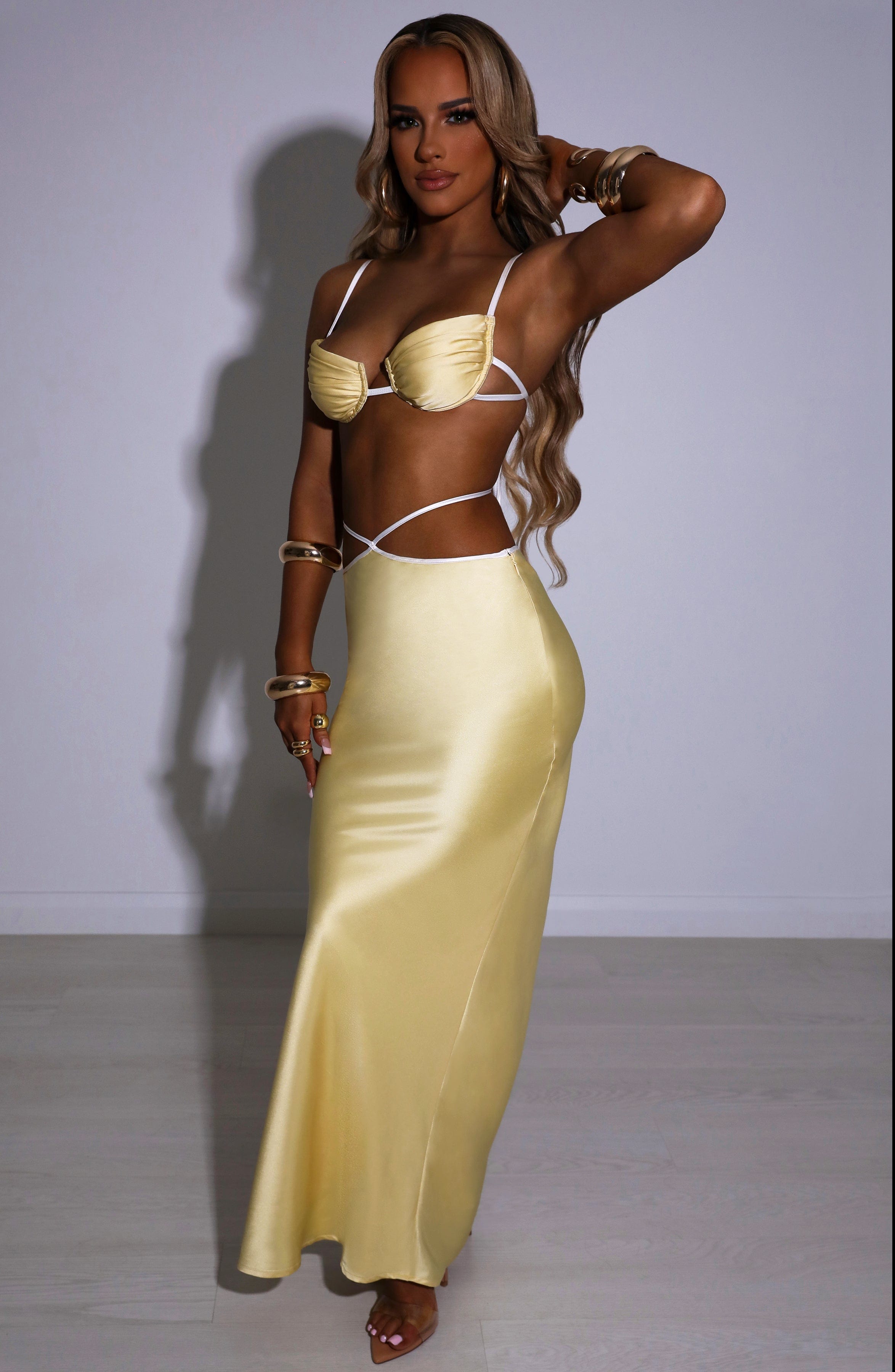 Jasmyn Maxi Skirt - Lemon - Napalia