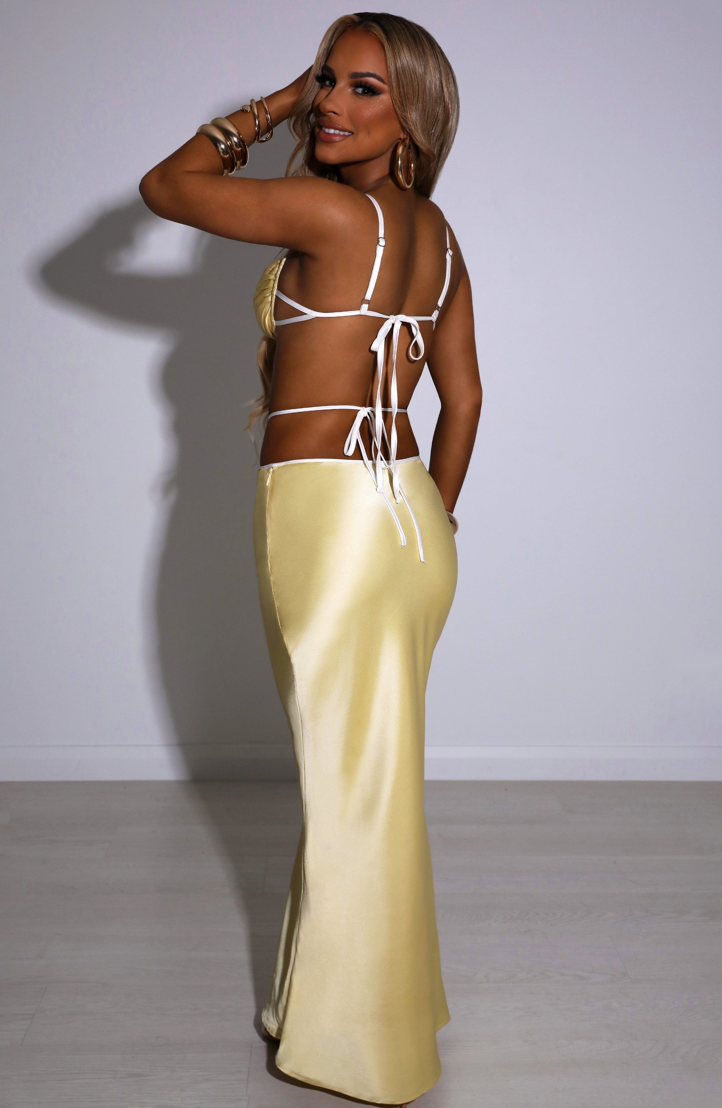 Jasmyn Maxi Skirt - Lemon - Napalia