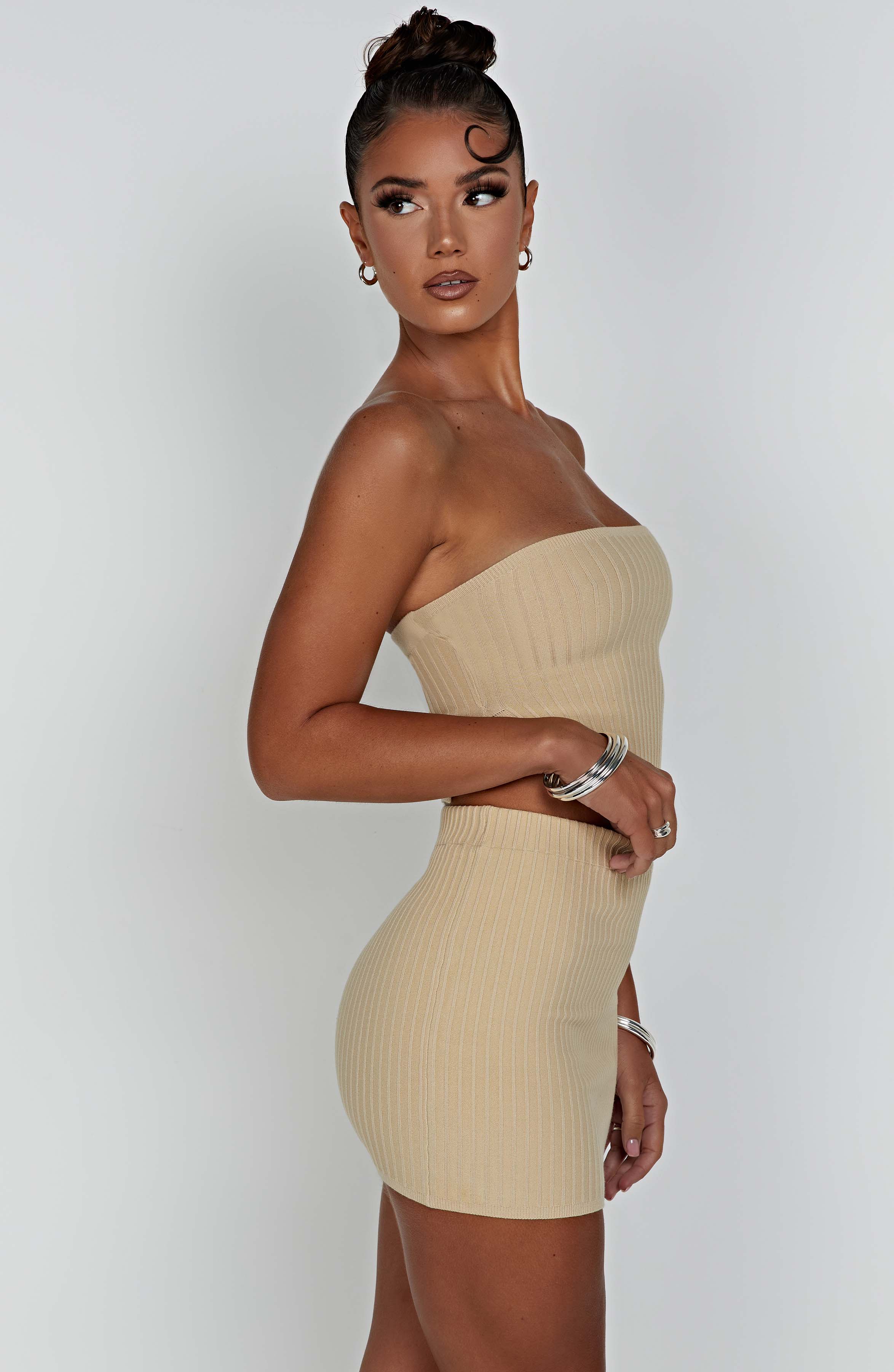 Jaz Mini Skirt - Beige - Napalia