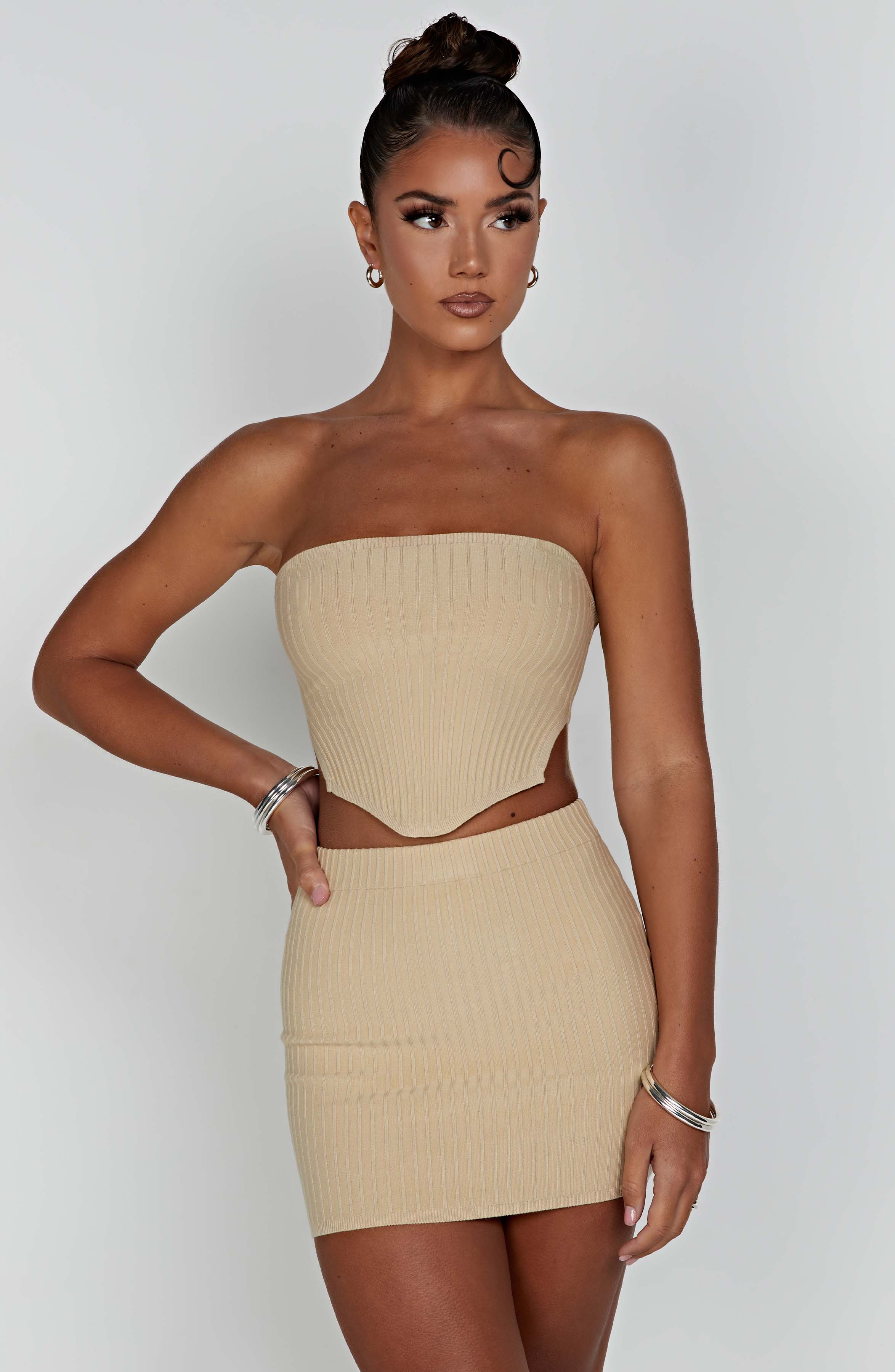 Jaz Mini Skirt - Beige - Napalia