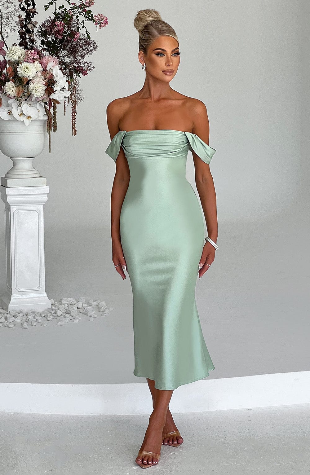 Jennifer Midi Dress - Mint - Napalia