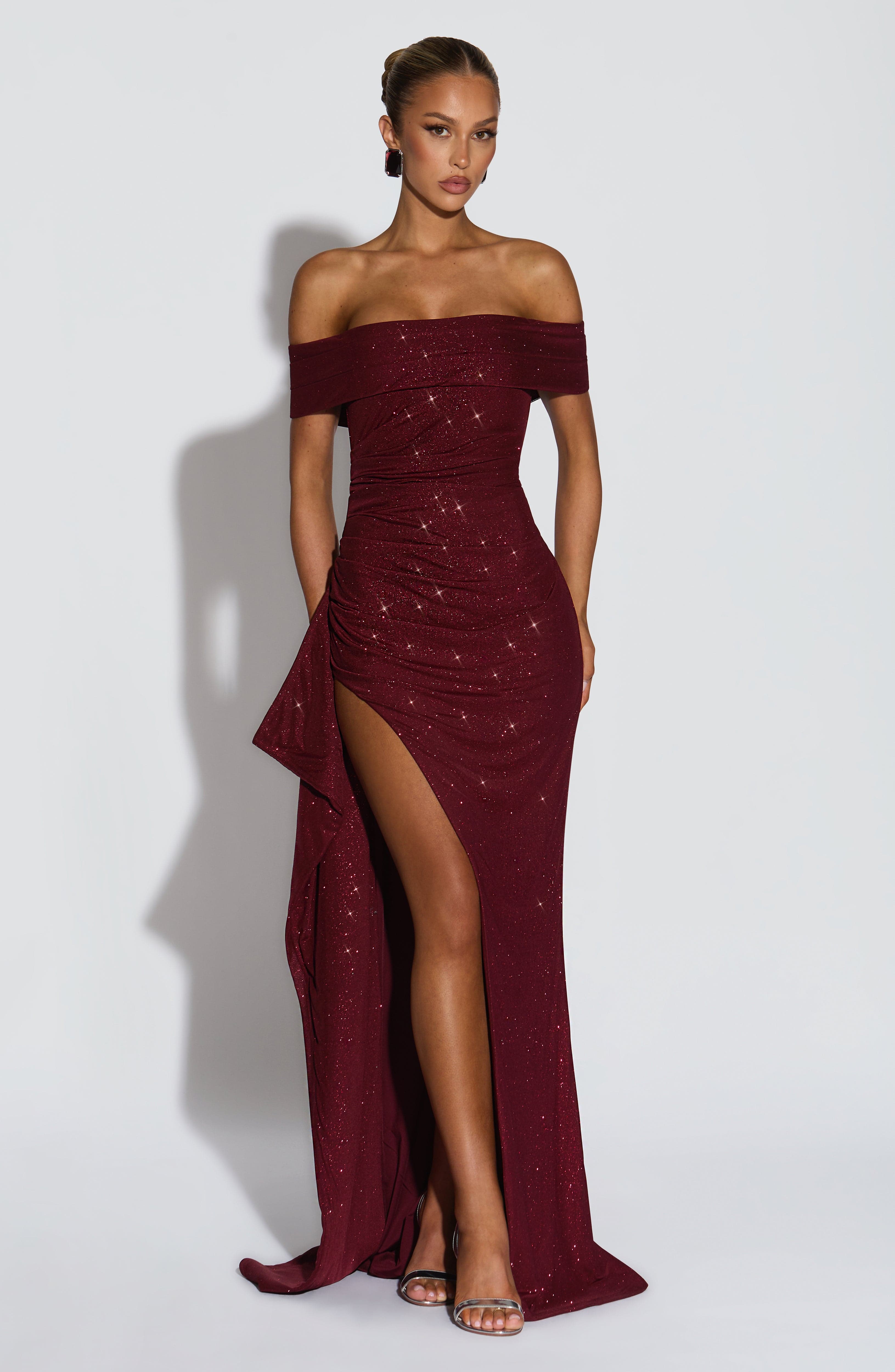 Joyce Maxi Dress - Wine Sparkle - Napalia
