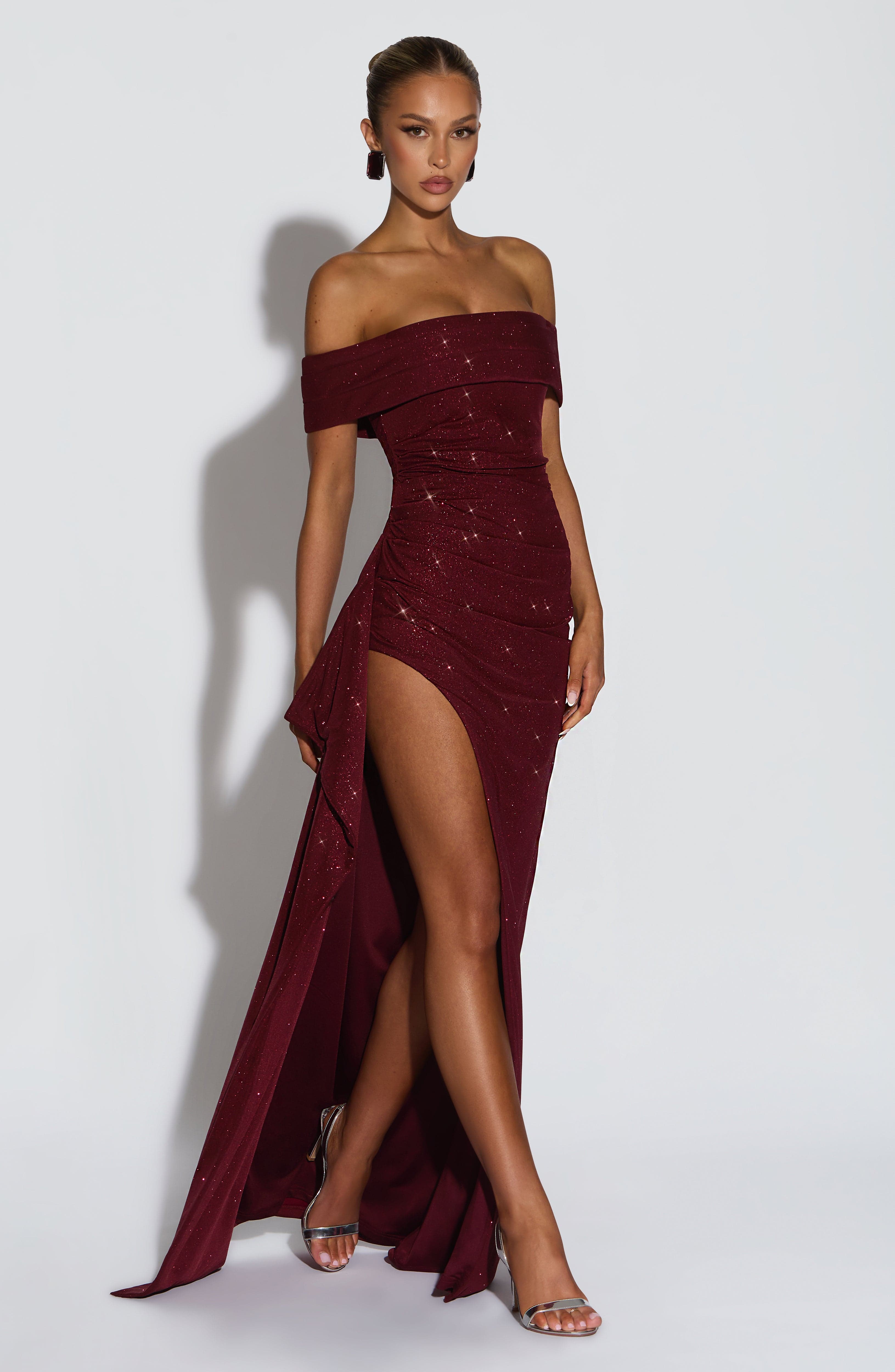 Joyce Maxi Dress - Wine Sparkle - Napalia