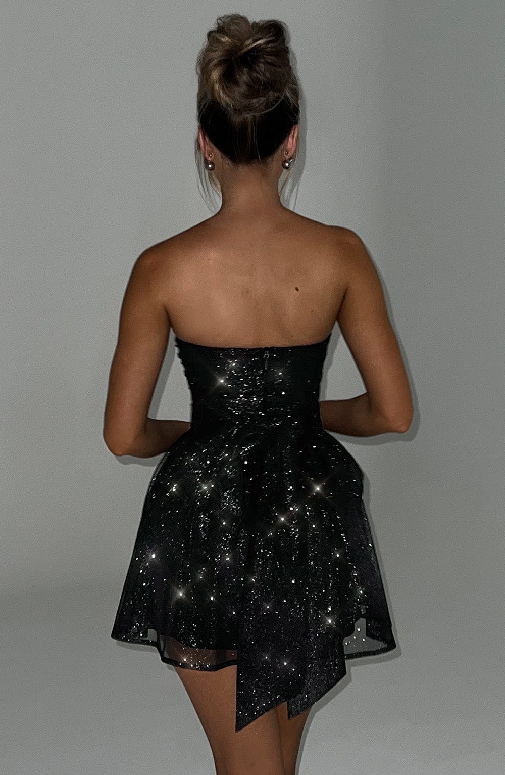 Katrina Mini Dress - Black Sparkle - Napalia