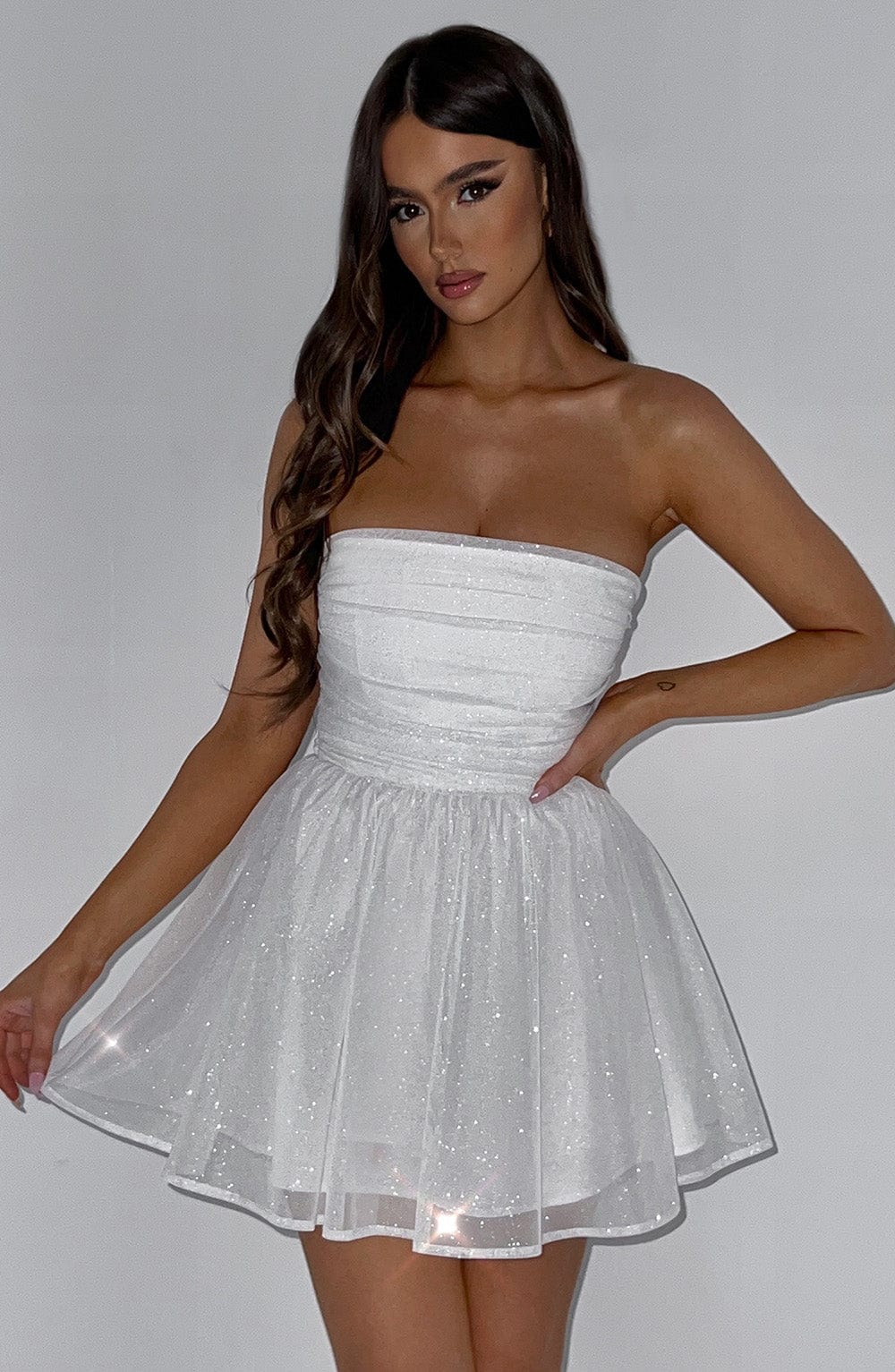 Katrina Mini Dress - Ivory Sparkle - Napalia