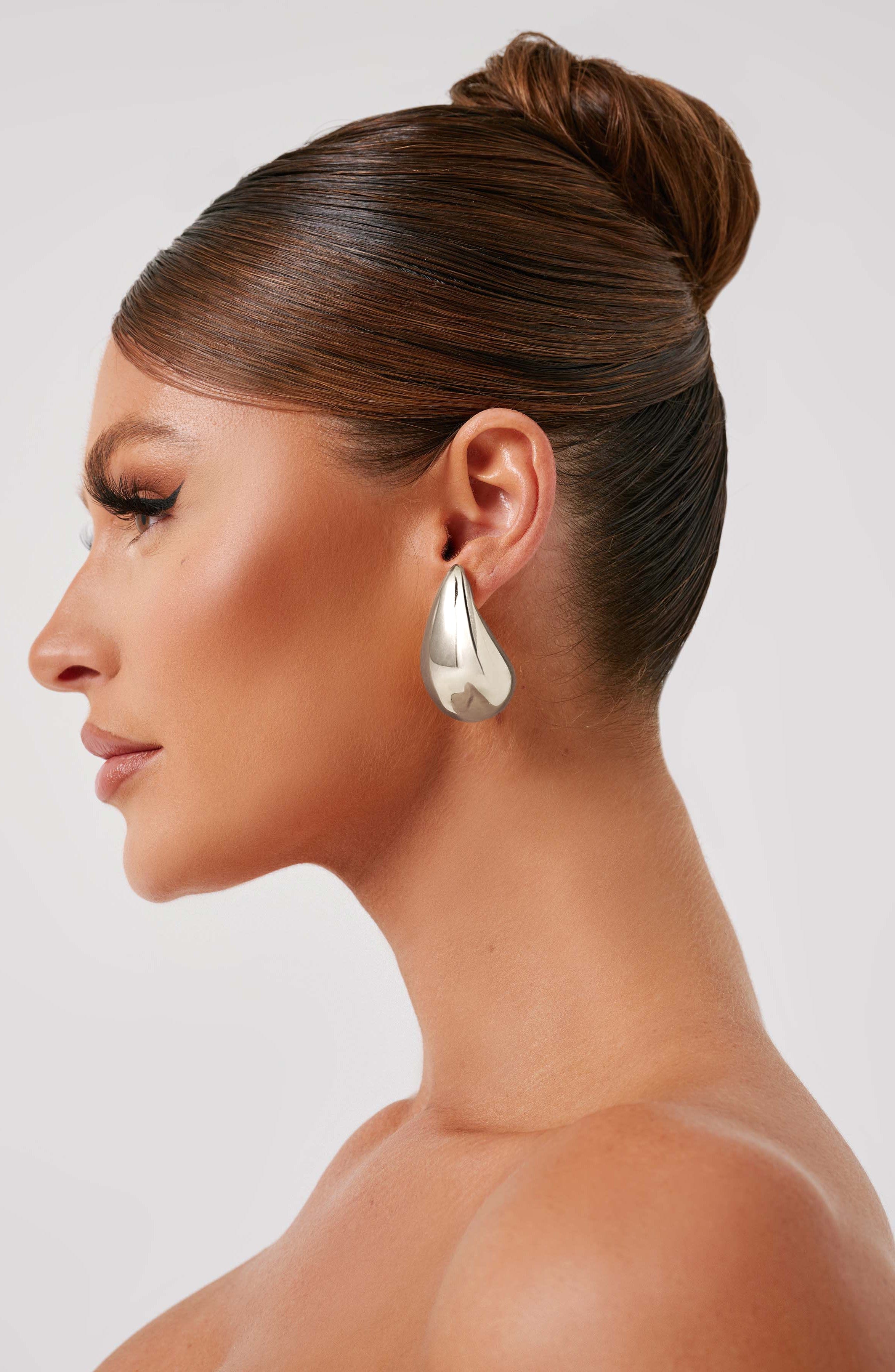 Large Fayth Earrings - Silver - Napalia