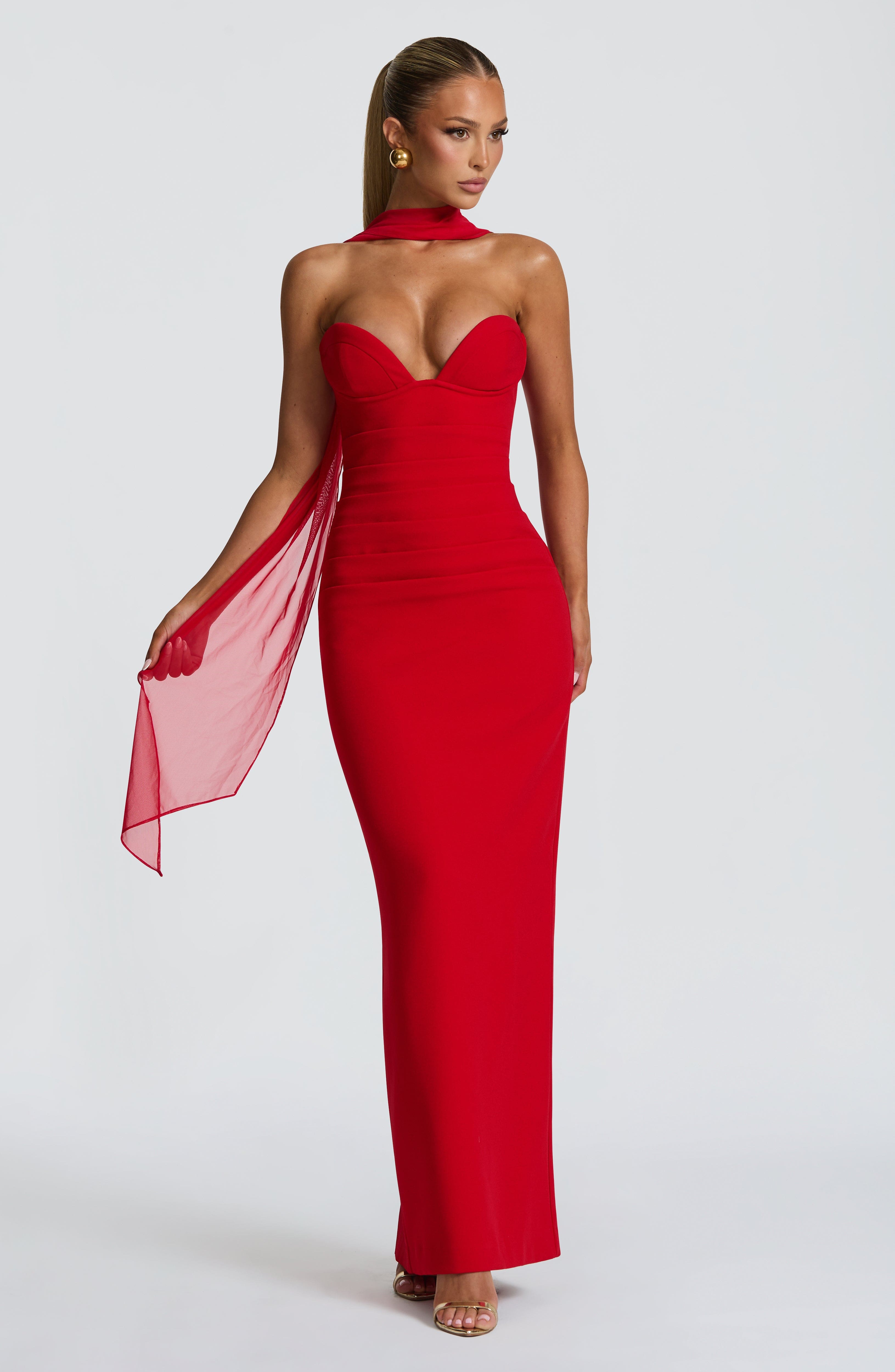 Lindsey Maxi Dress - Red - Napalia