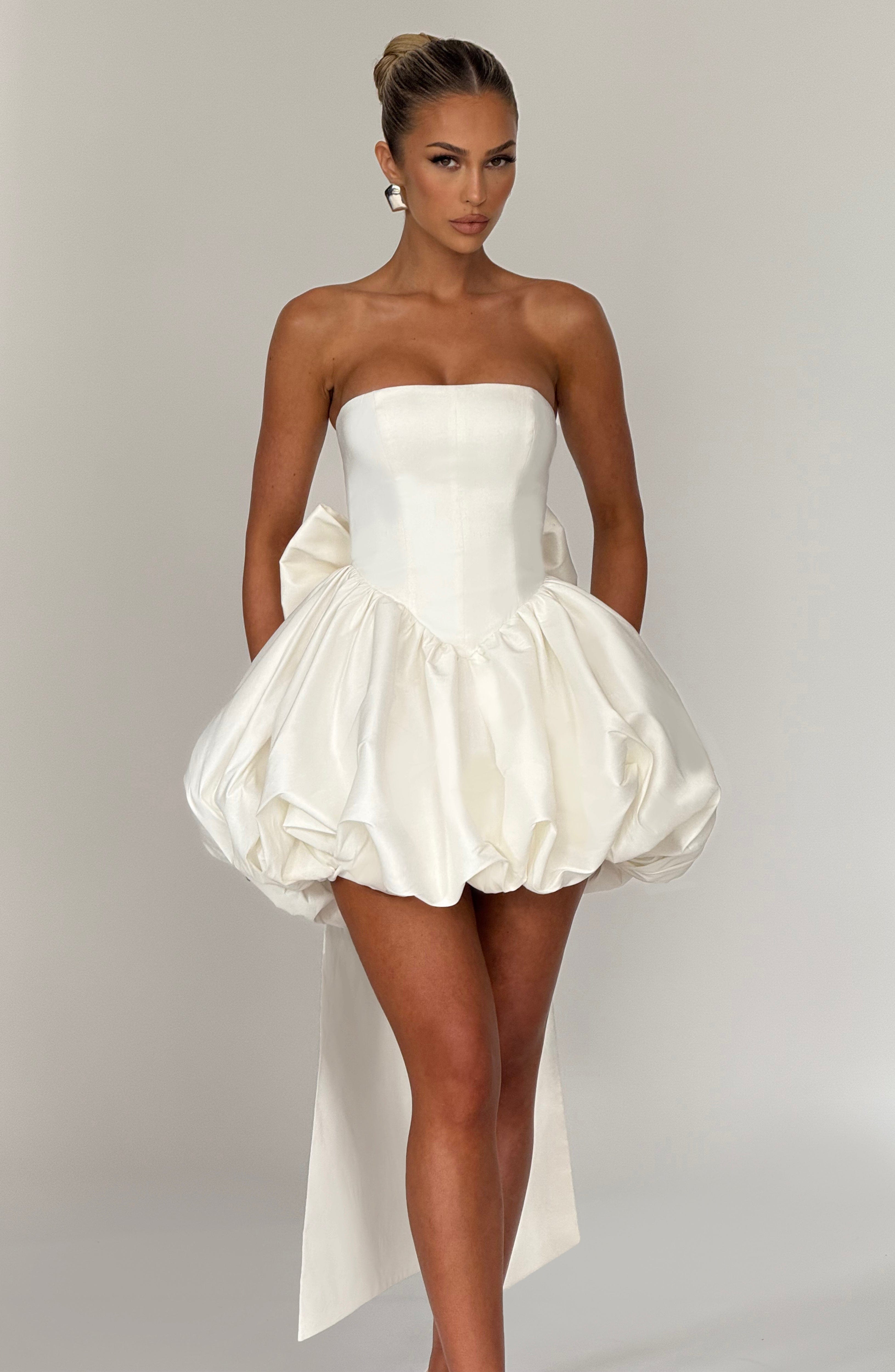 Lotus Mini Dress - Ivory - Napalia