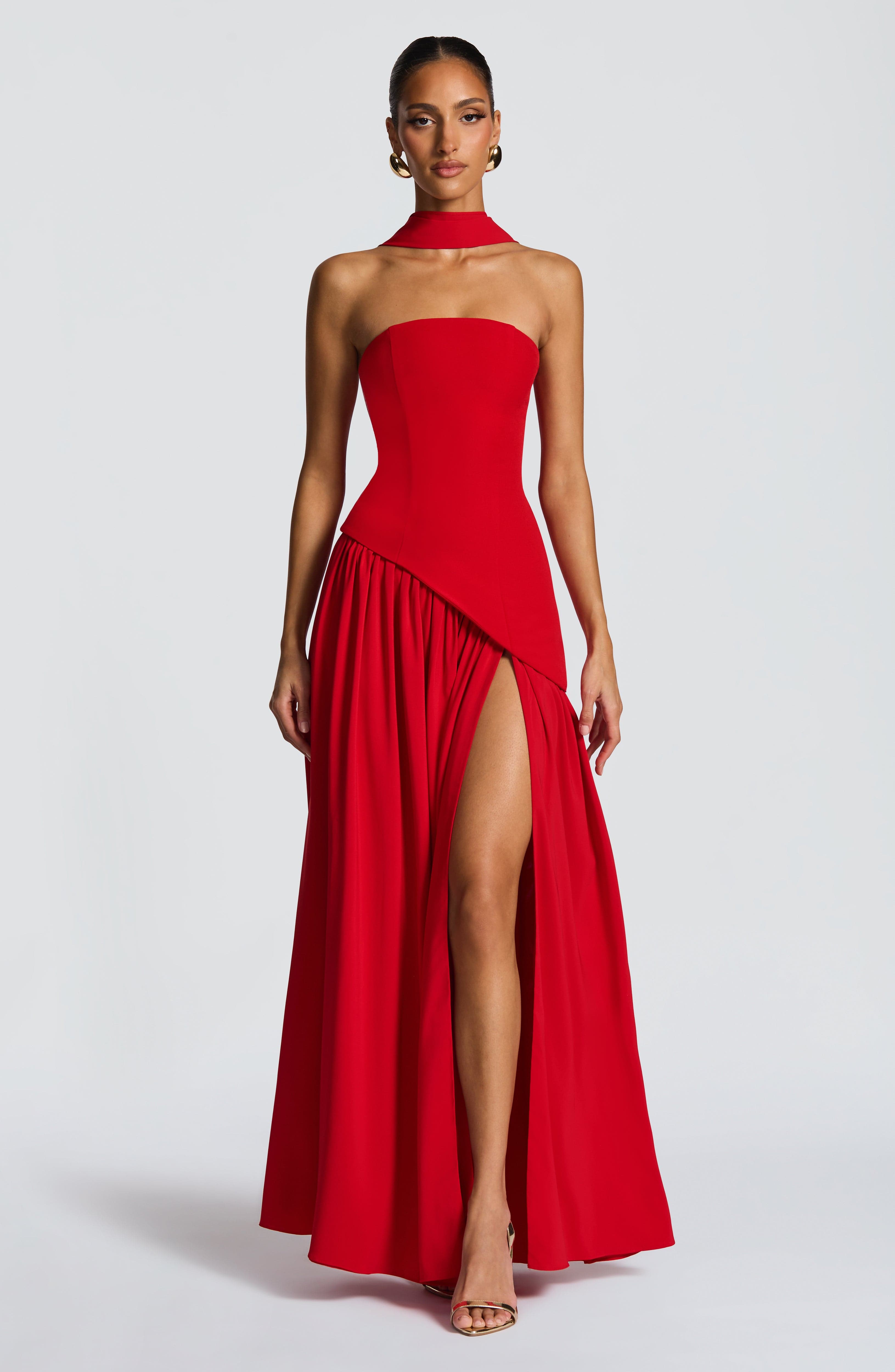 Maliyah Maxi Dress - Red - Napalia