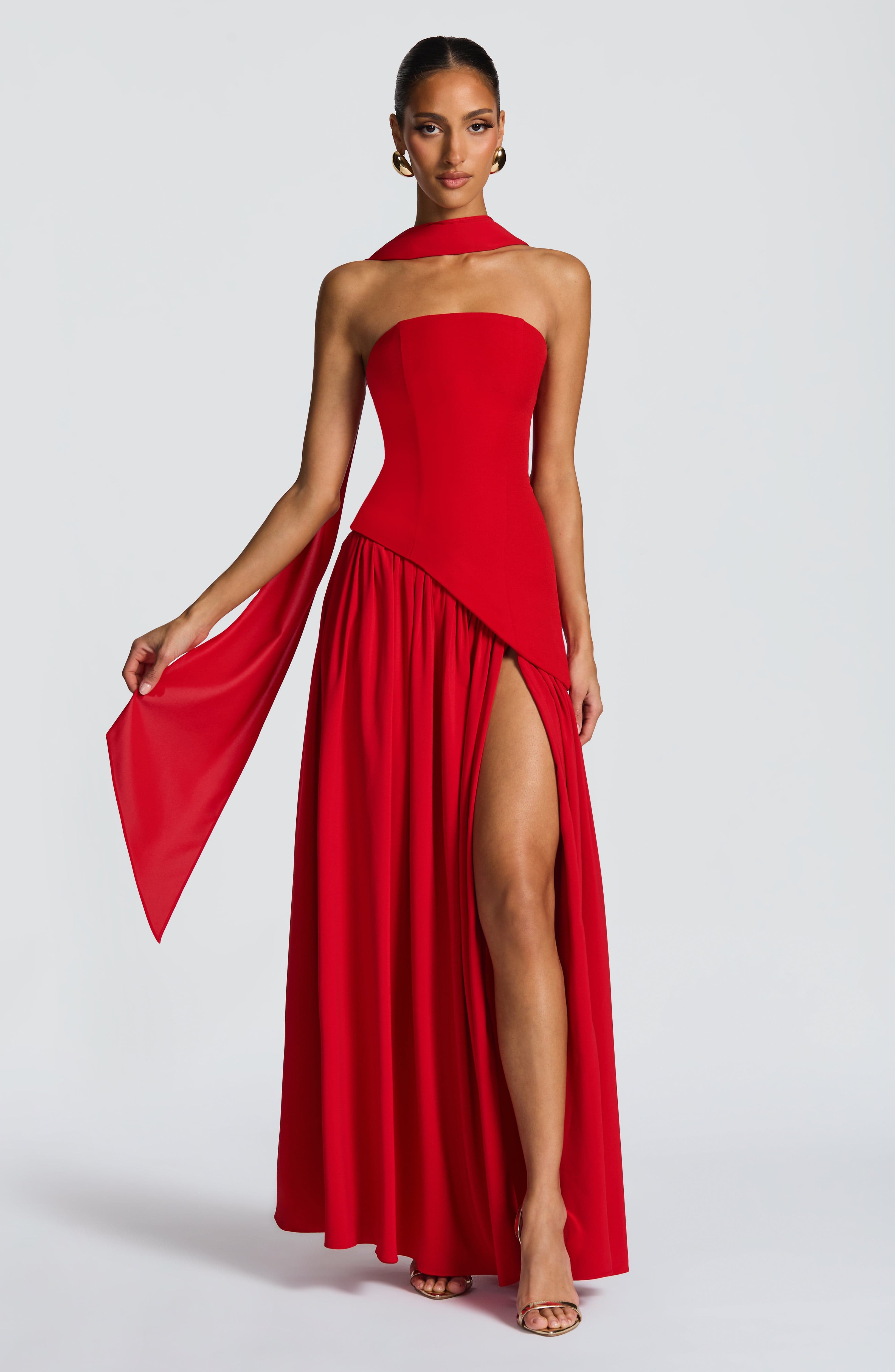 Maliyah Maxi Dress - Red - Napalia