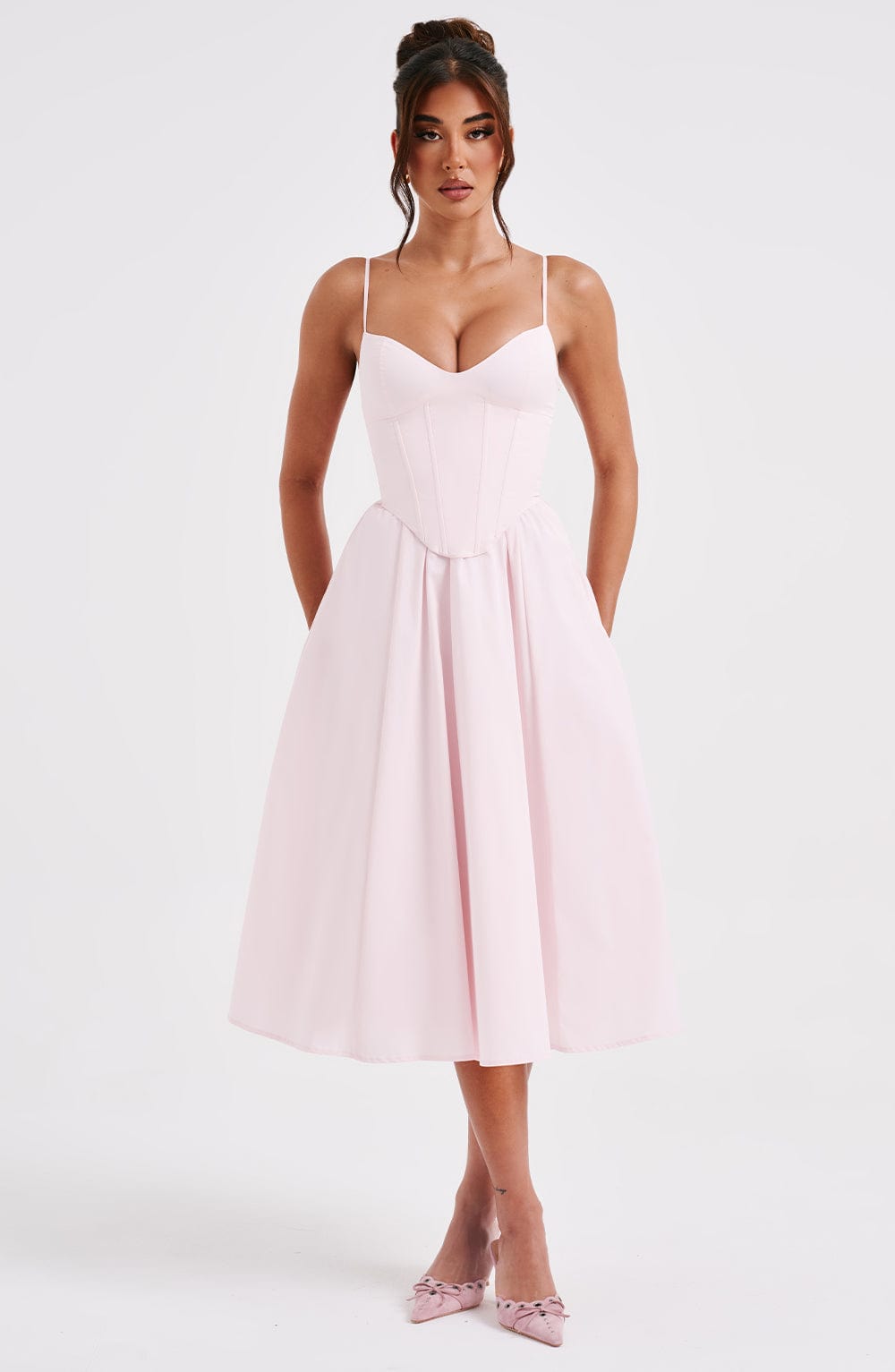 Mariella Midi Dress - Blush - Napalia