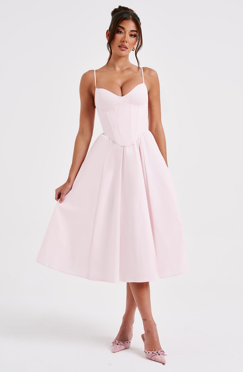 Mariella Midi Dress - Blush - Napalia