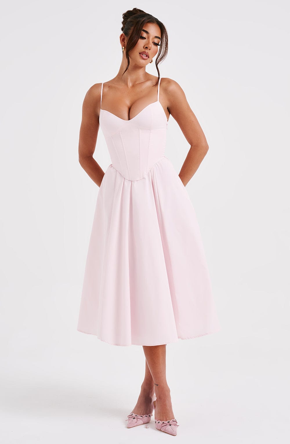 Mariella Midi Dress - Blush - Napalia