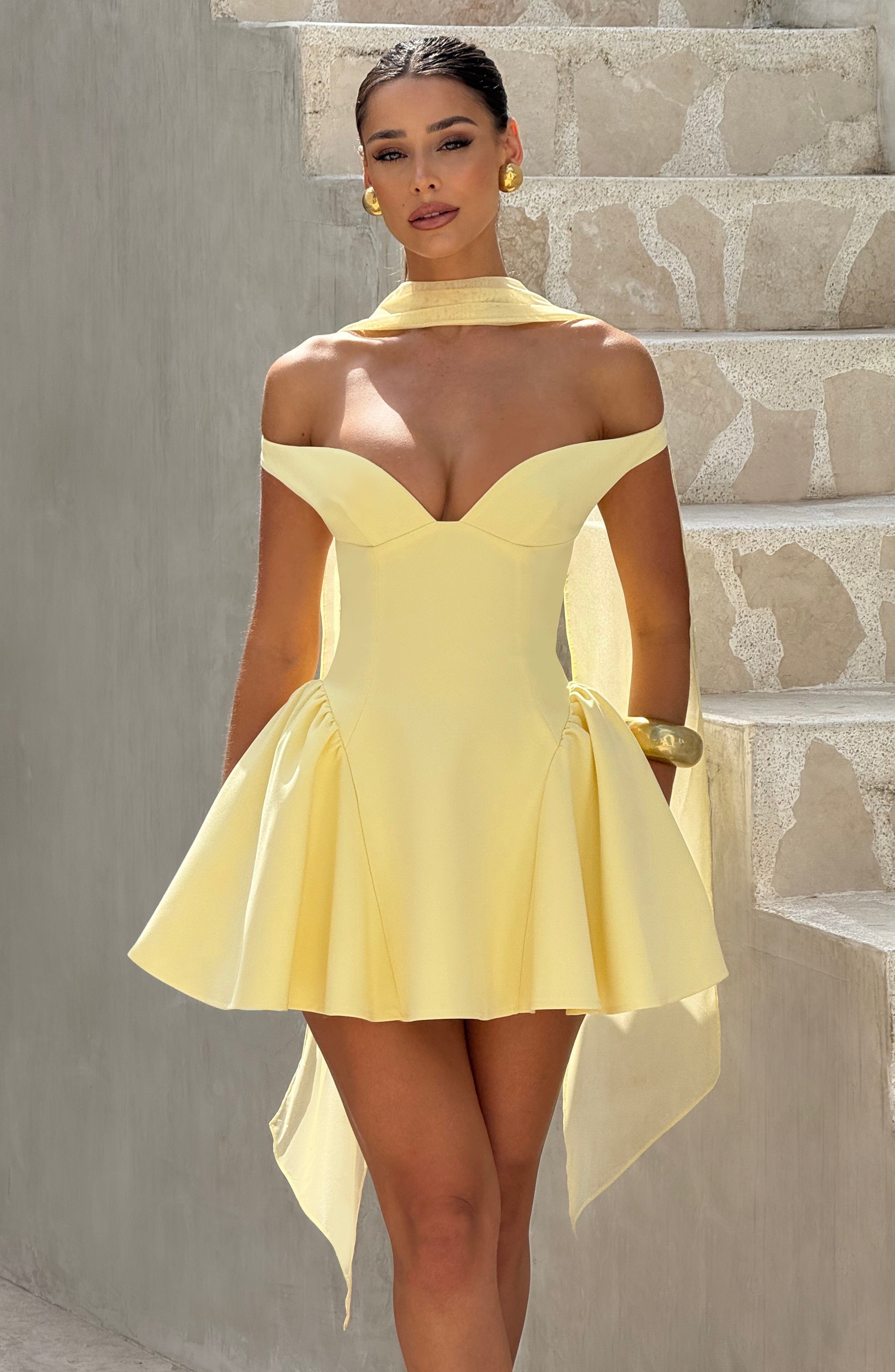 Marla Mini Dress - Lemon - Napalia